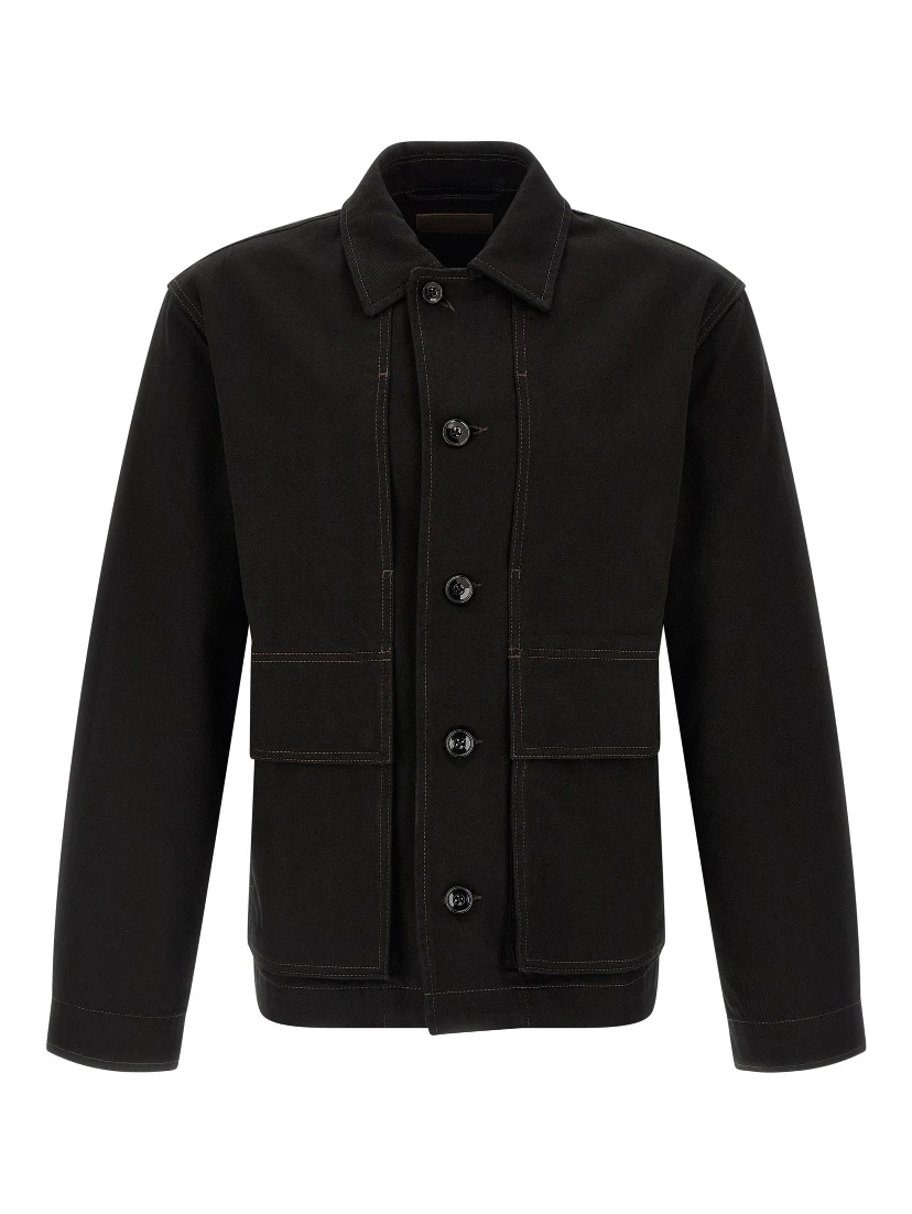 Black Cotton Denim Jacket