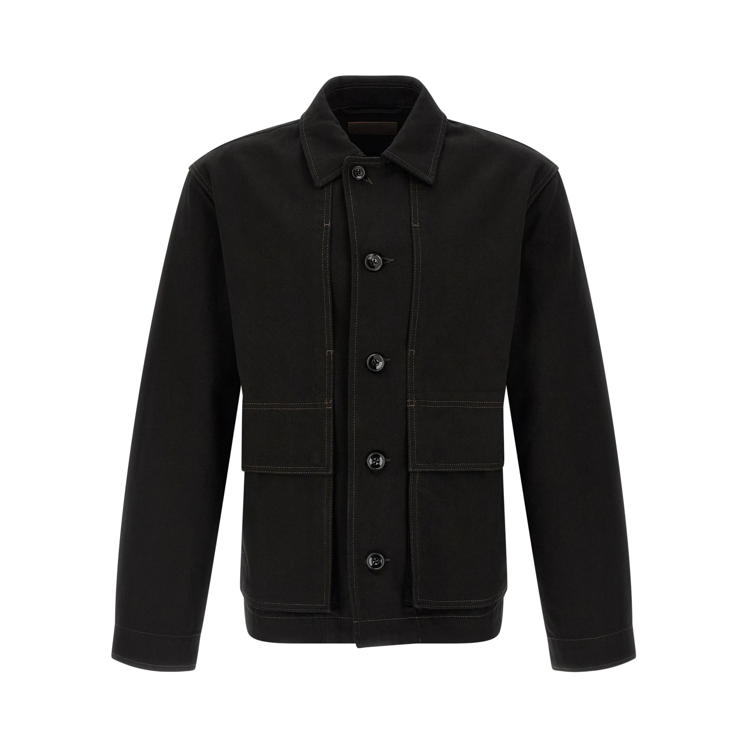 Black Cotton Denim Jacket