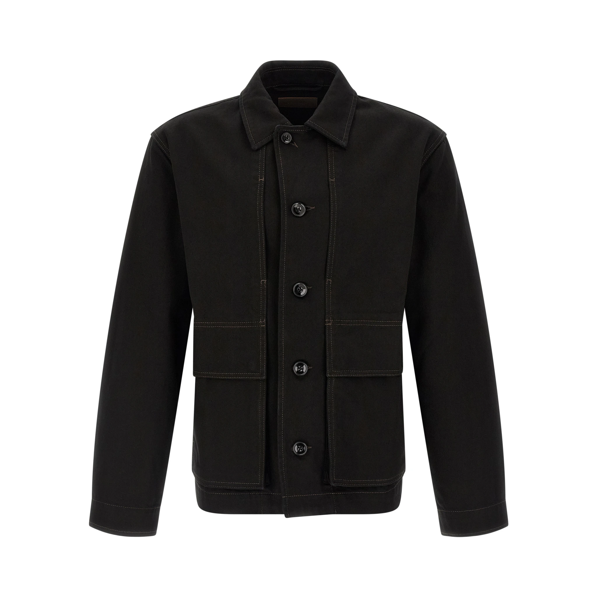 Black Cotton Denim Jacket