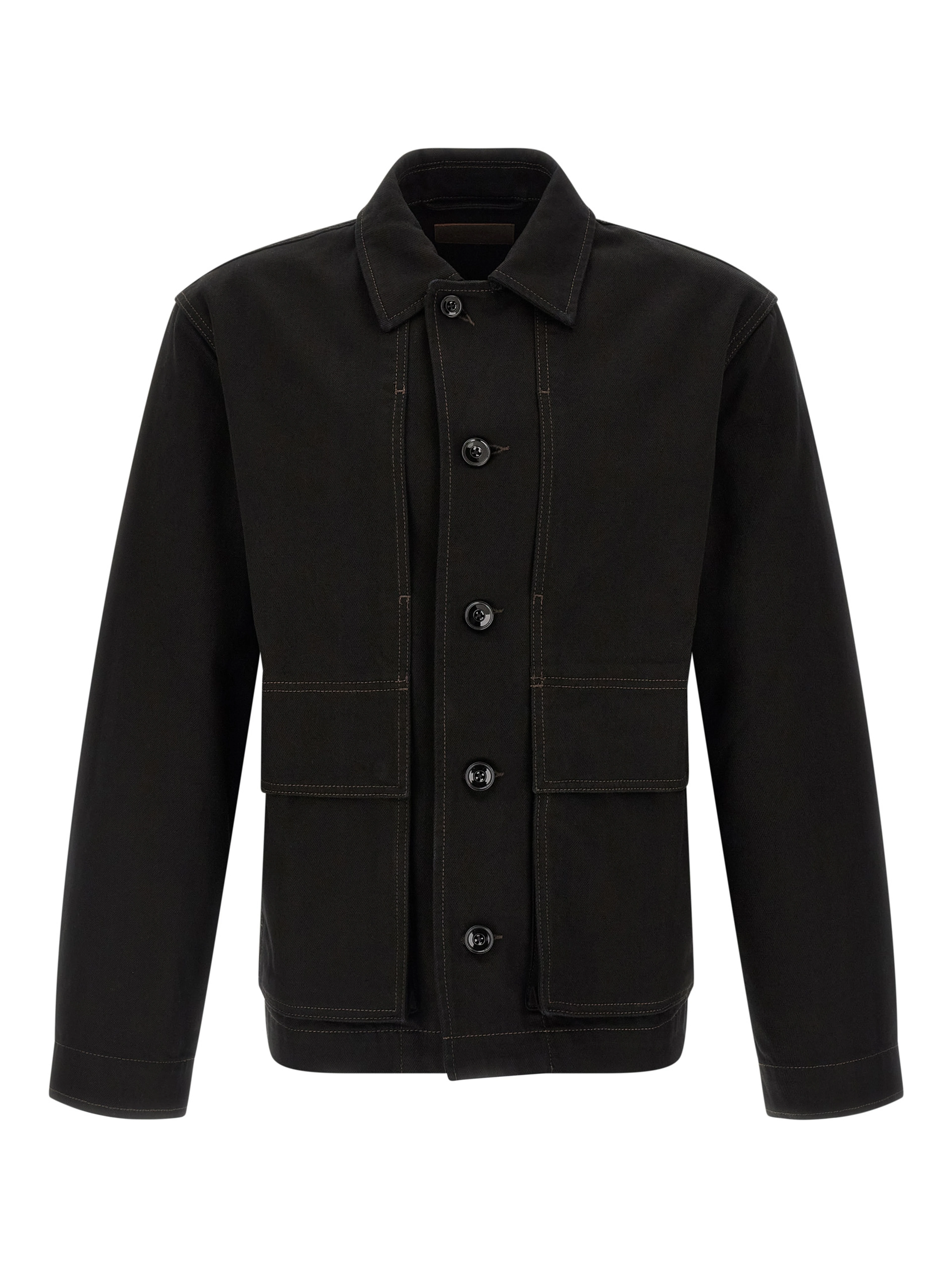 Black Cotton Denim Jacket