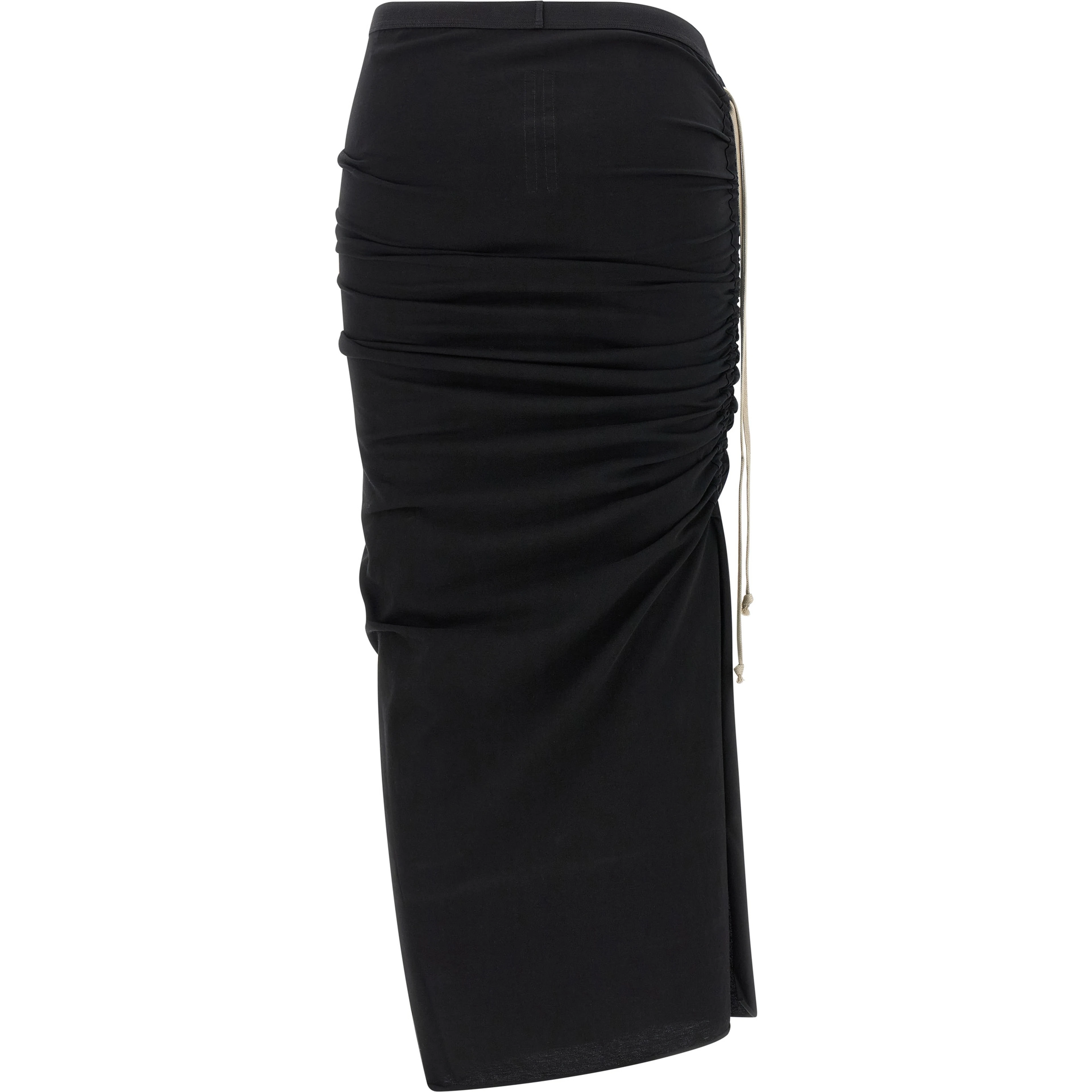 Black Cotton Midi Skirt