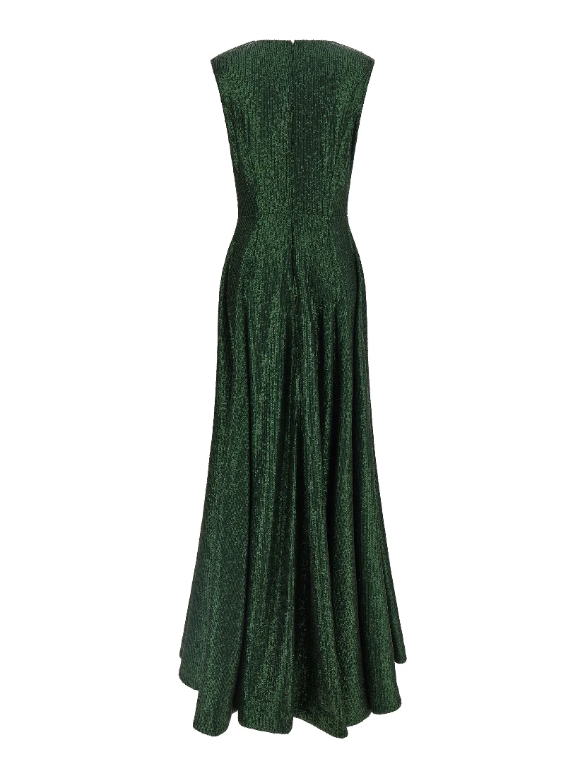 Bicolor Polyester Long Dress
