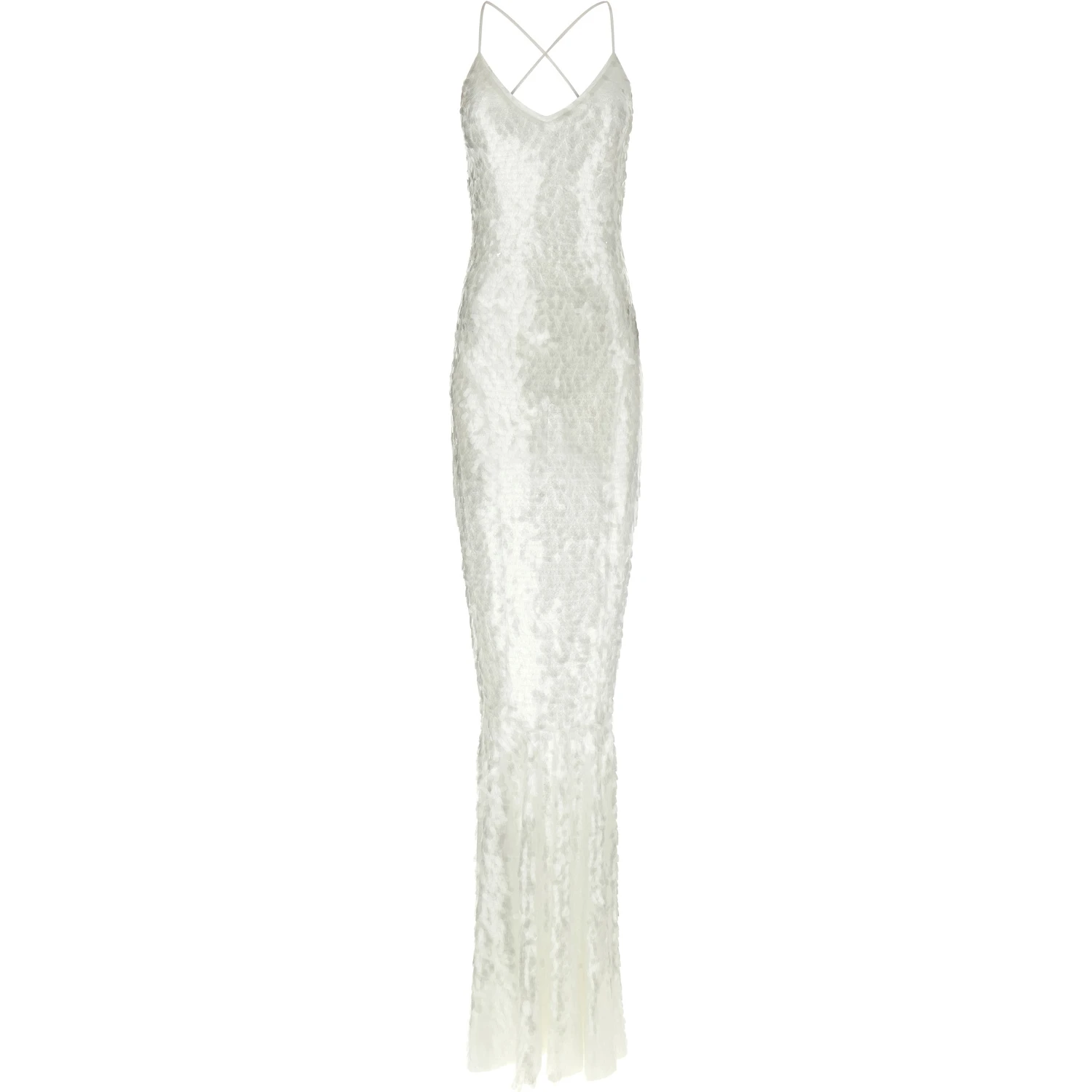 White Polyamide Long Dress