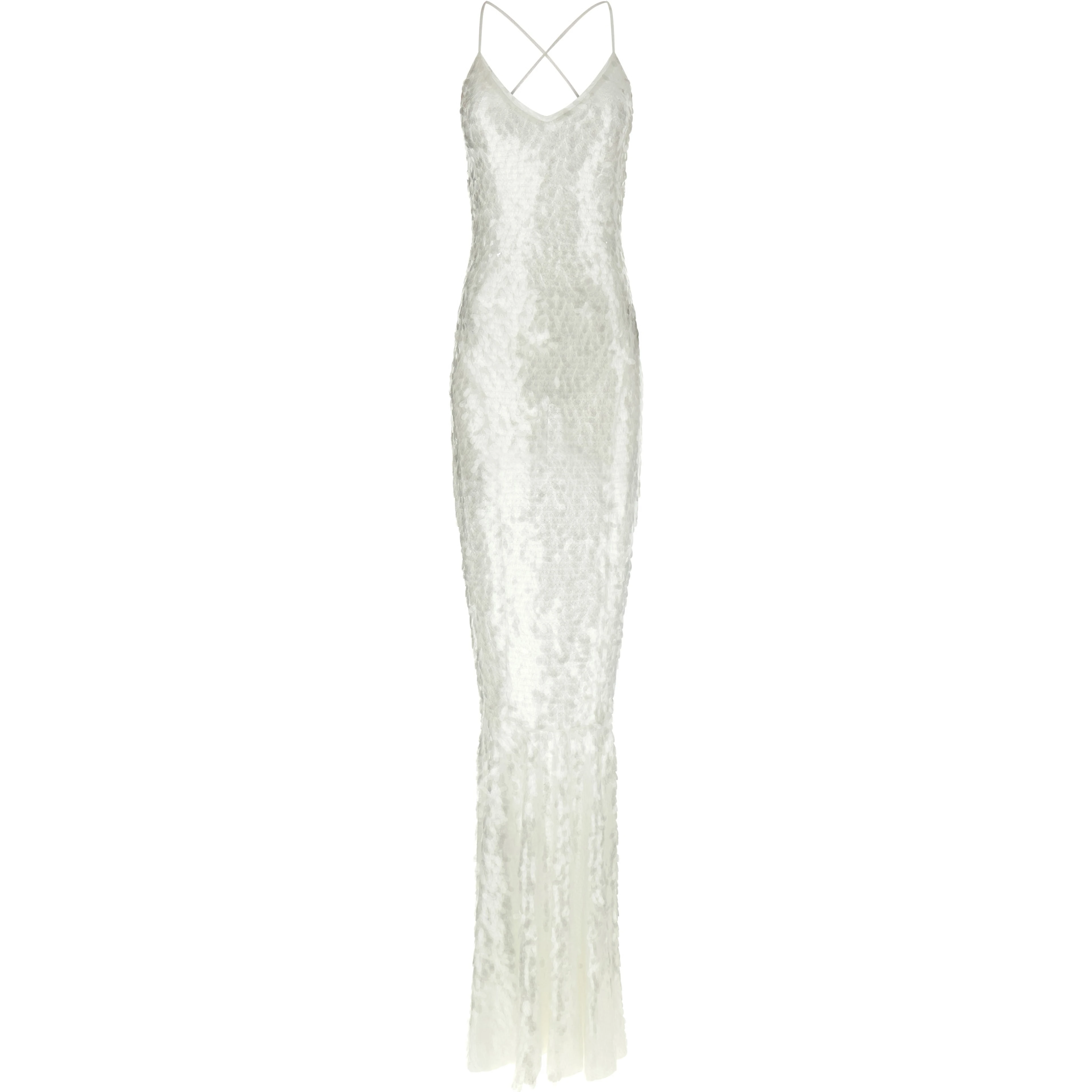 White Polyamide Long Dress
