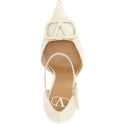 White Calfskin High Heel Pumps