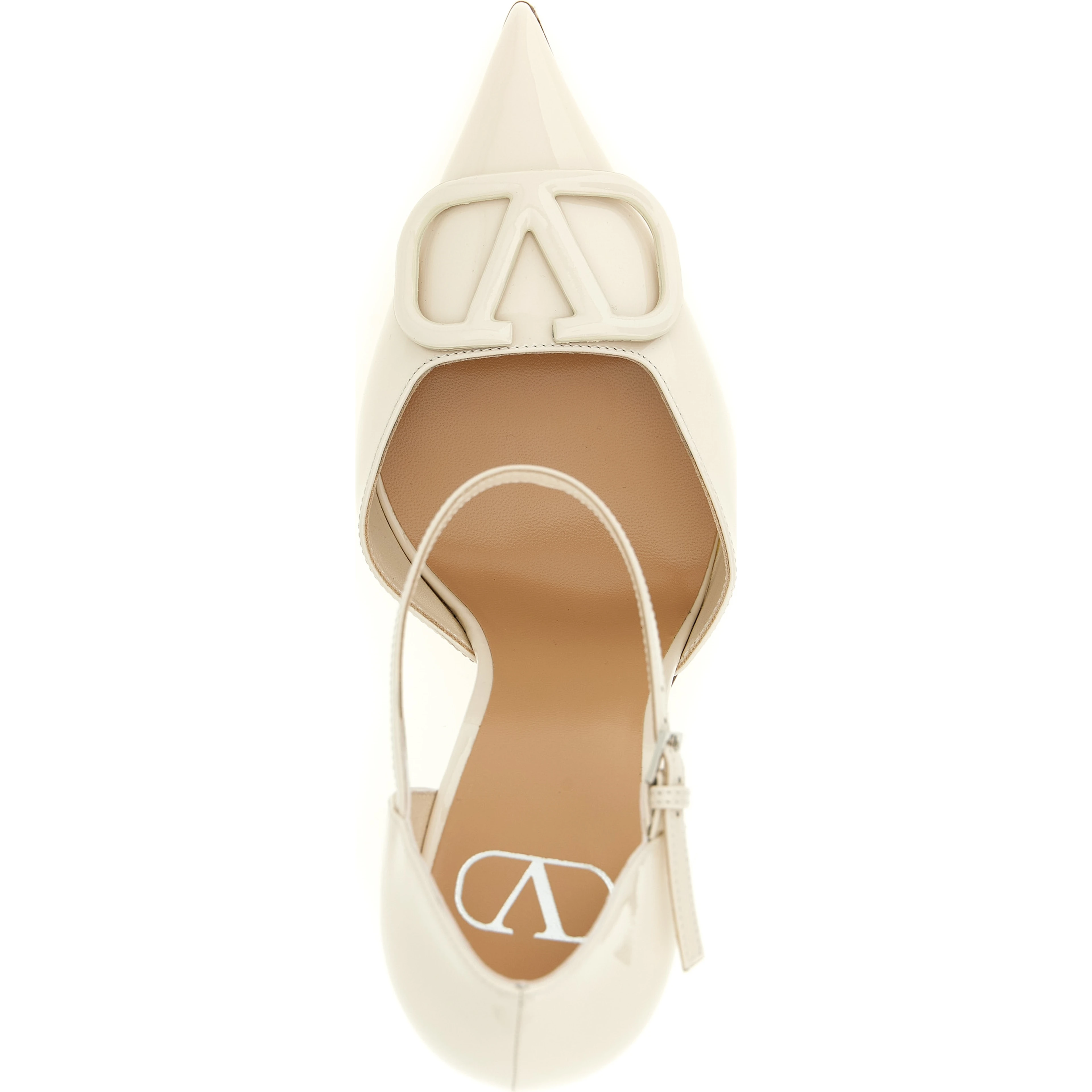 White Calfskin High Heel Pumps