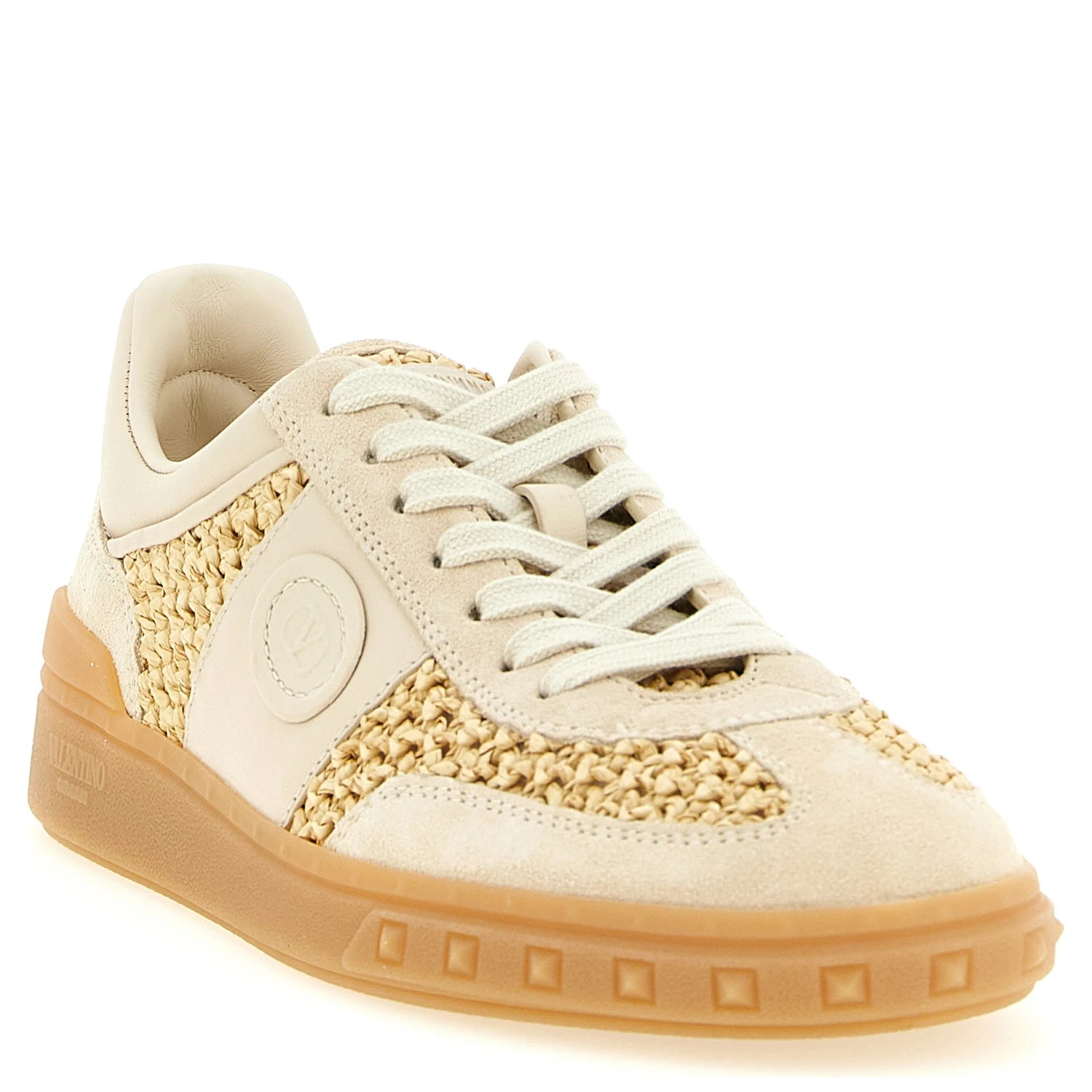 Beige Calfskin Low Top Sneakers