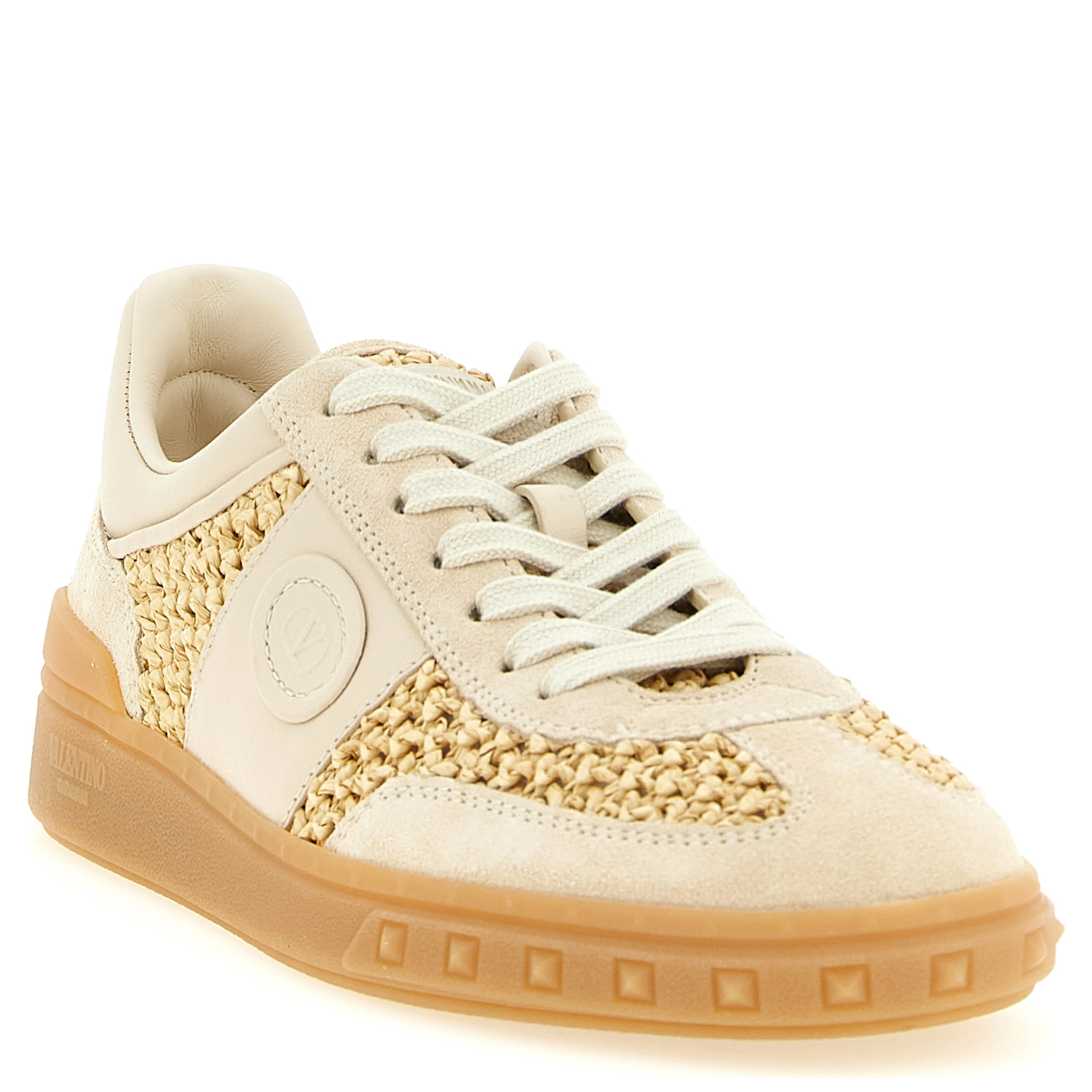 Beige Calfskin Low Top Sneakers