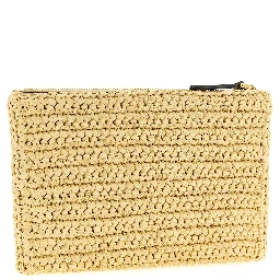 White Viscose Clutch Bag