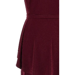 Bordeaux Polyester Midi Dress