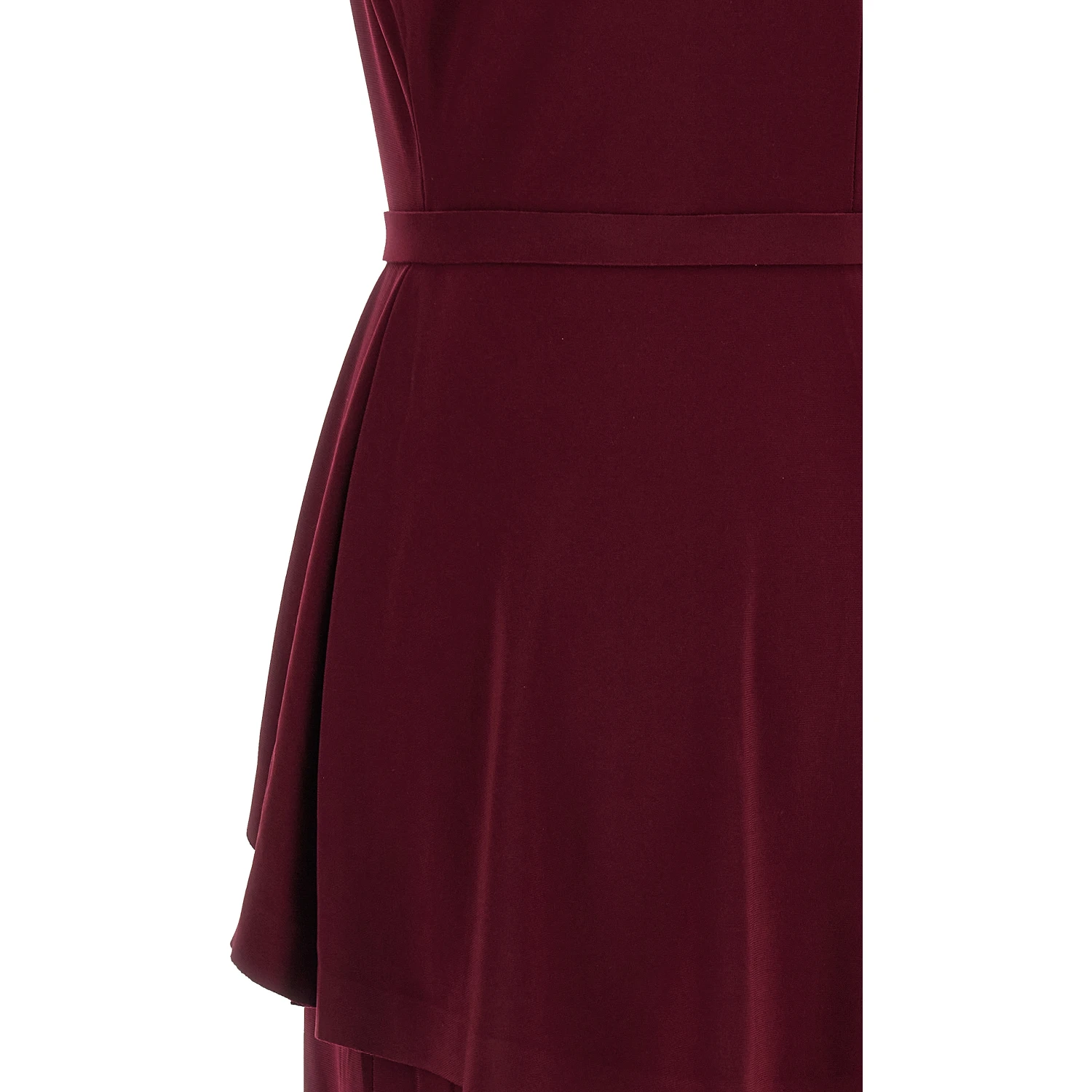 Bordeaux Polyester Midi Dress