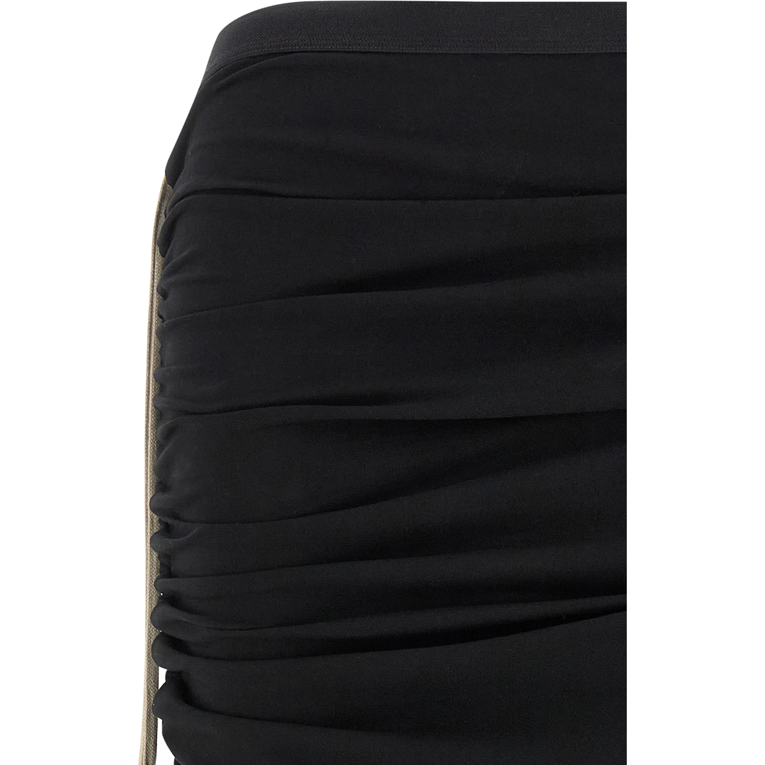Black Cotton Midi Skirt