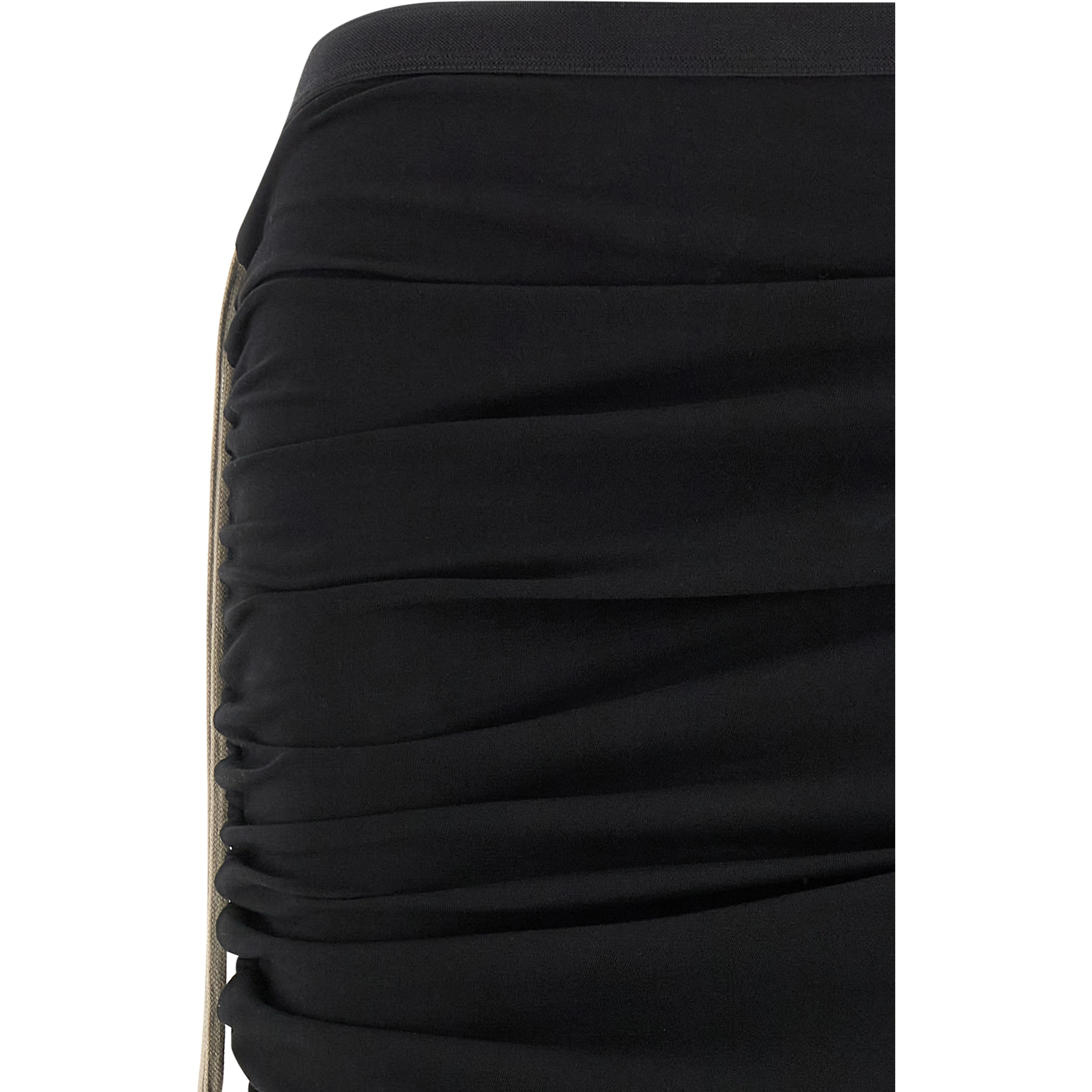 Black Cotton Midi Skirt