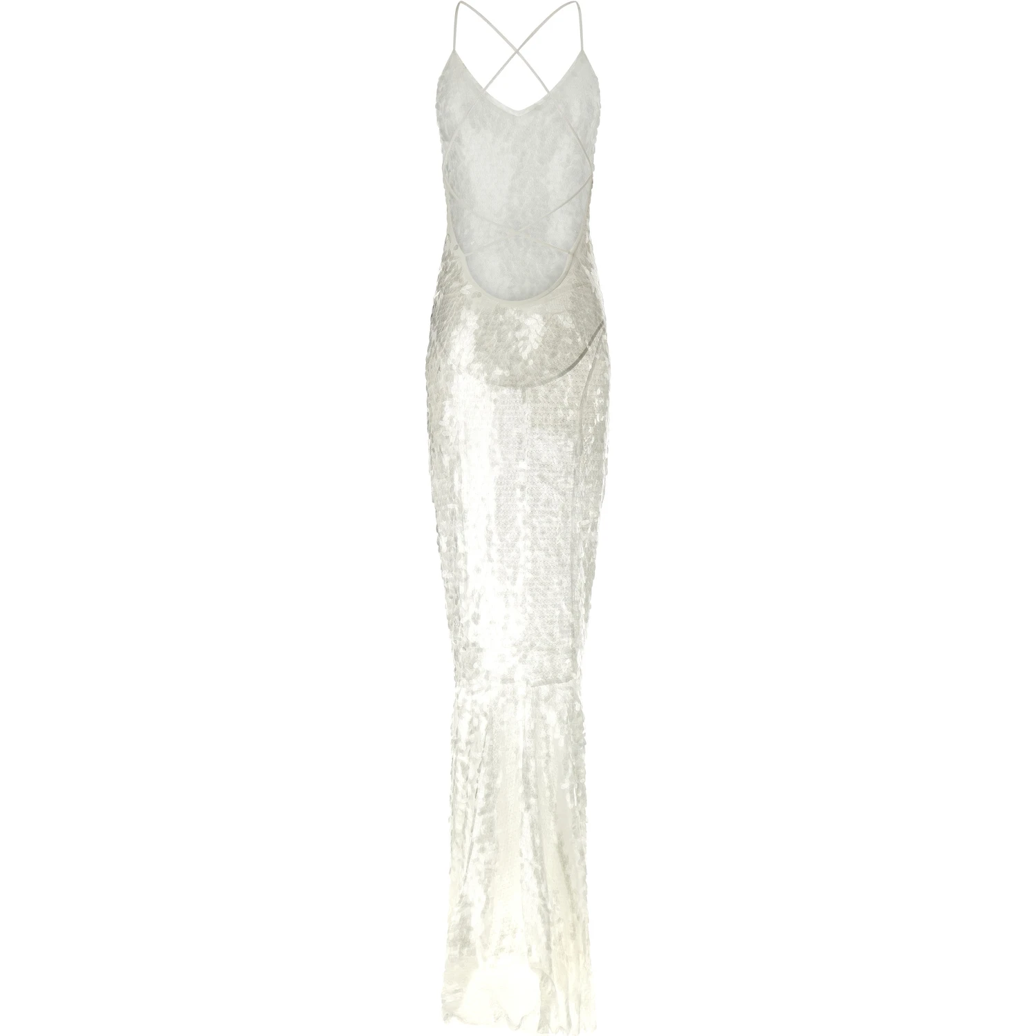 White Polyamide Long Dress
