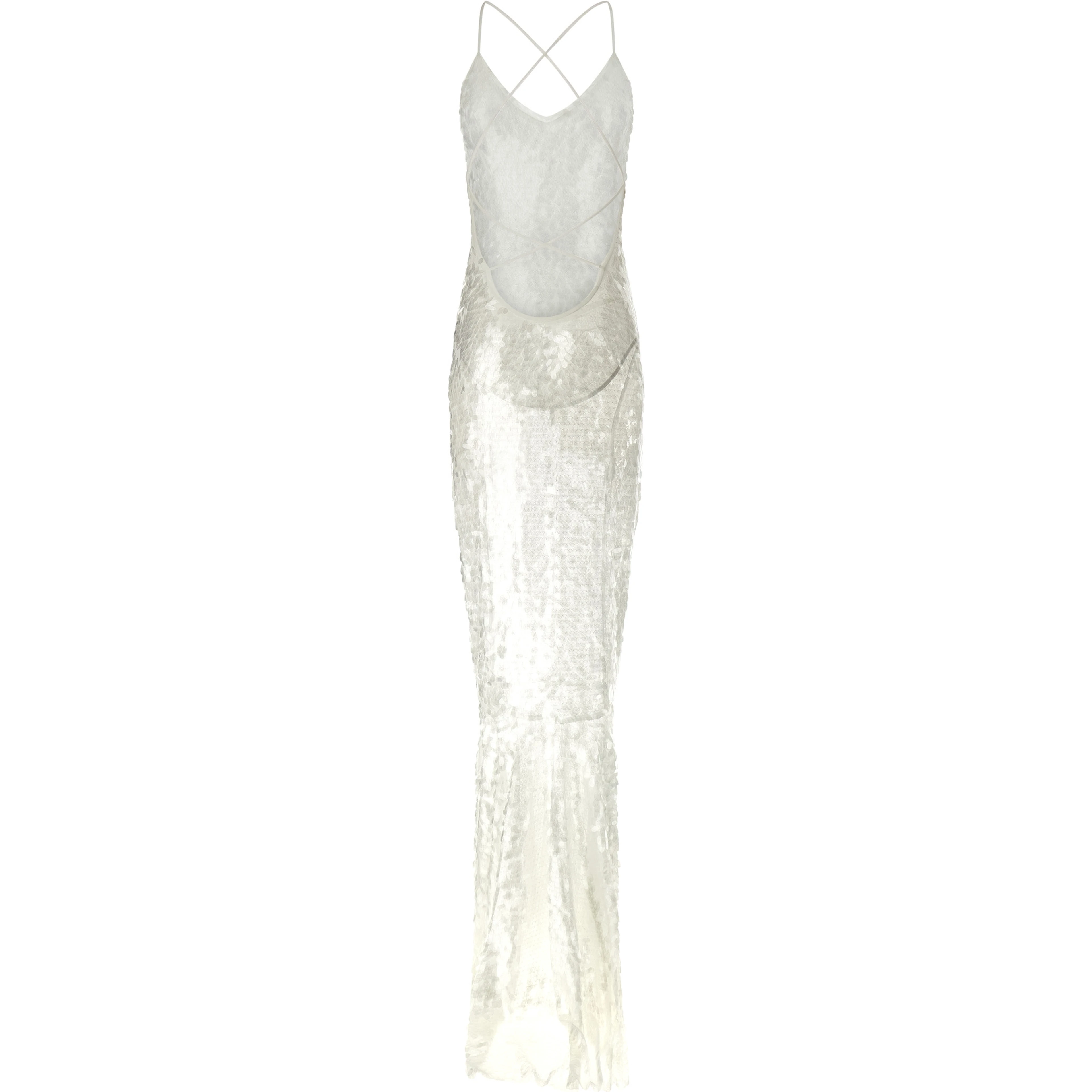 White Polyamide Long Dress