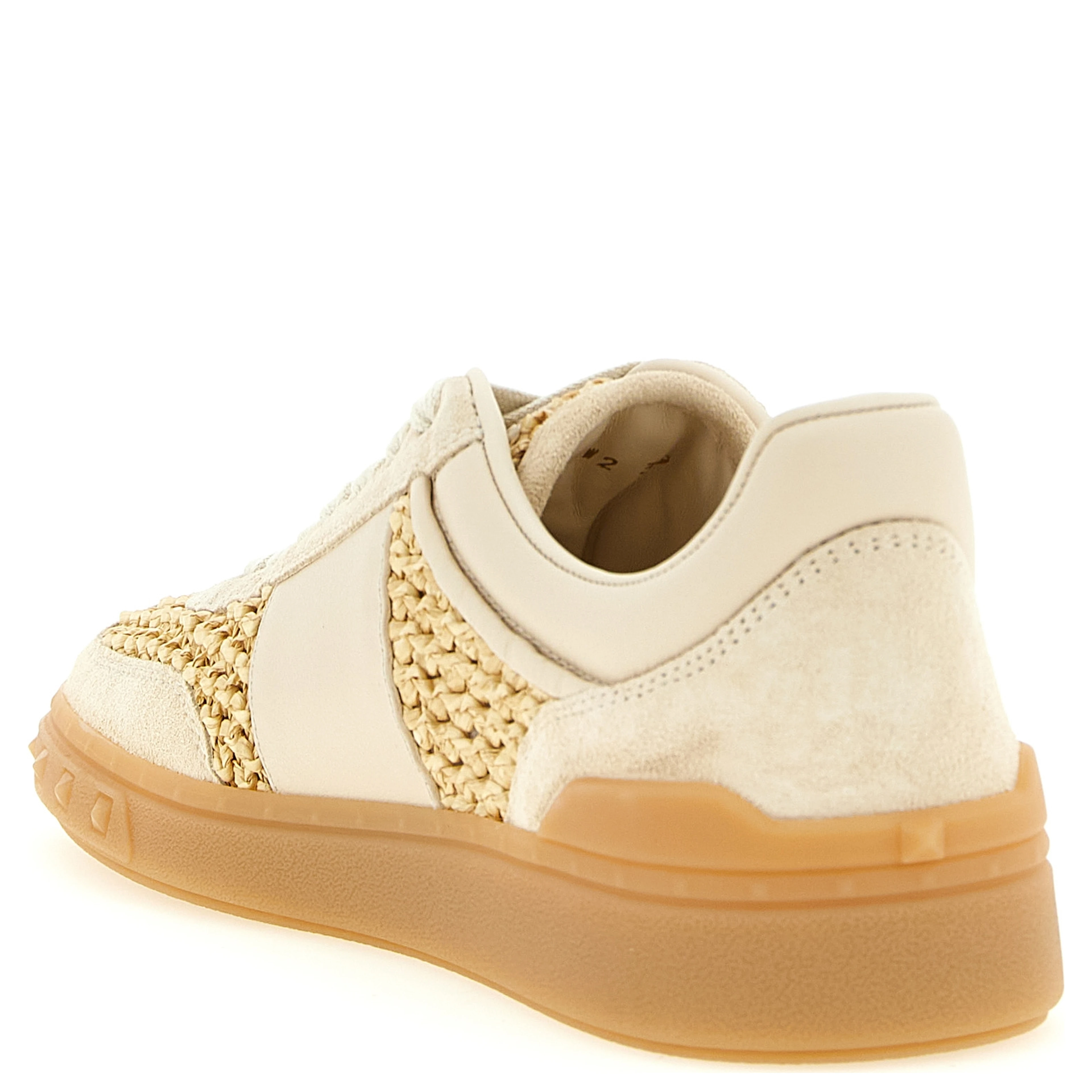 Beige Calfskin Low Top Sneakers