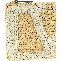 White Viscose Clutch Bag