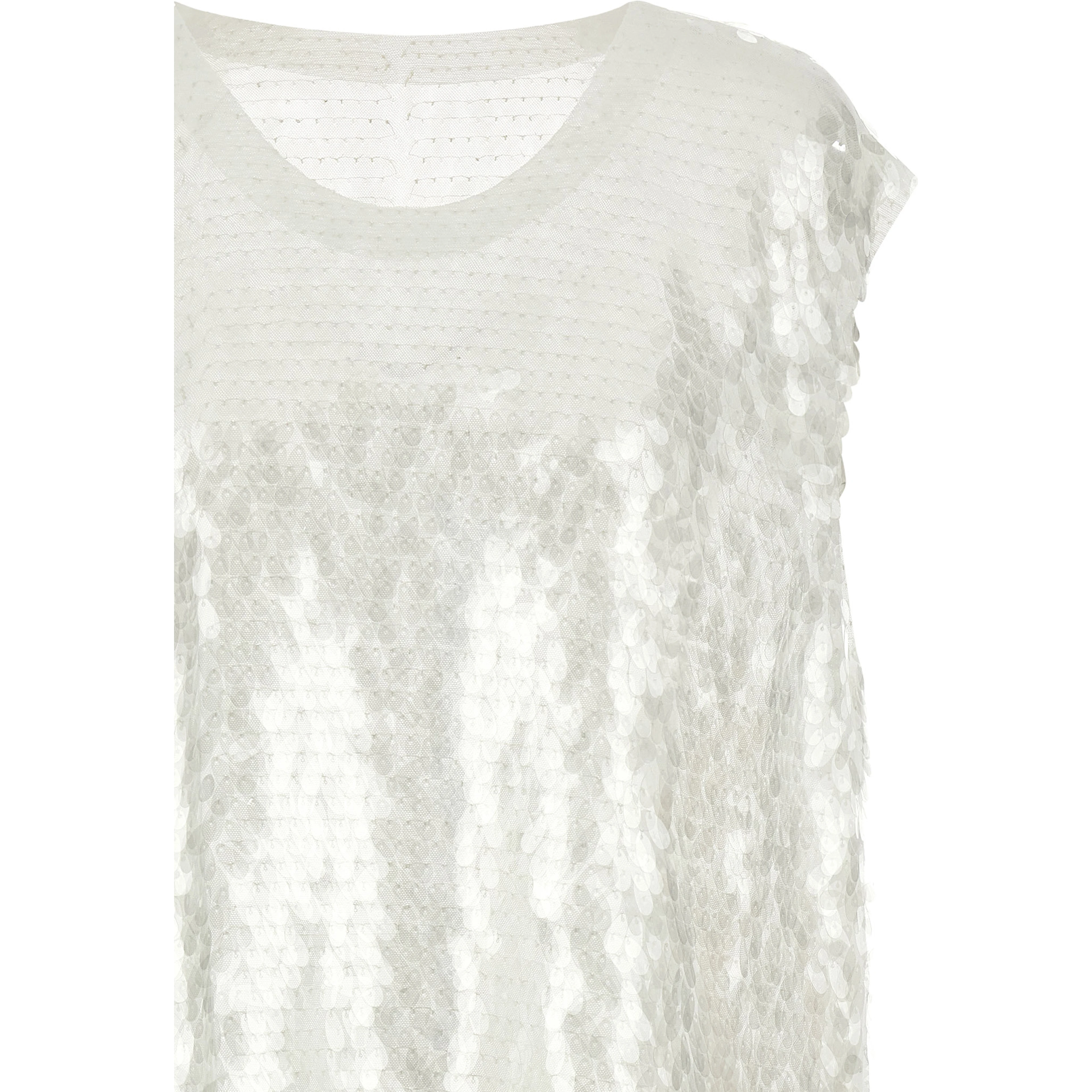 White Polyamide Tank Tops