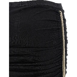 Black Cotton Midi Skirt
