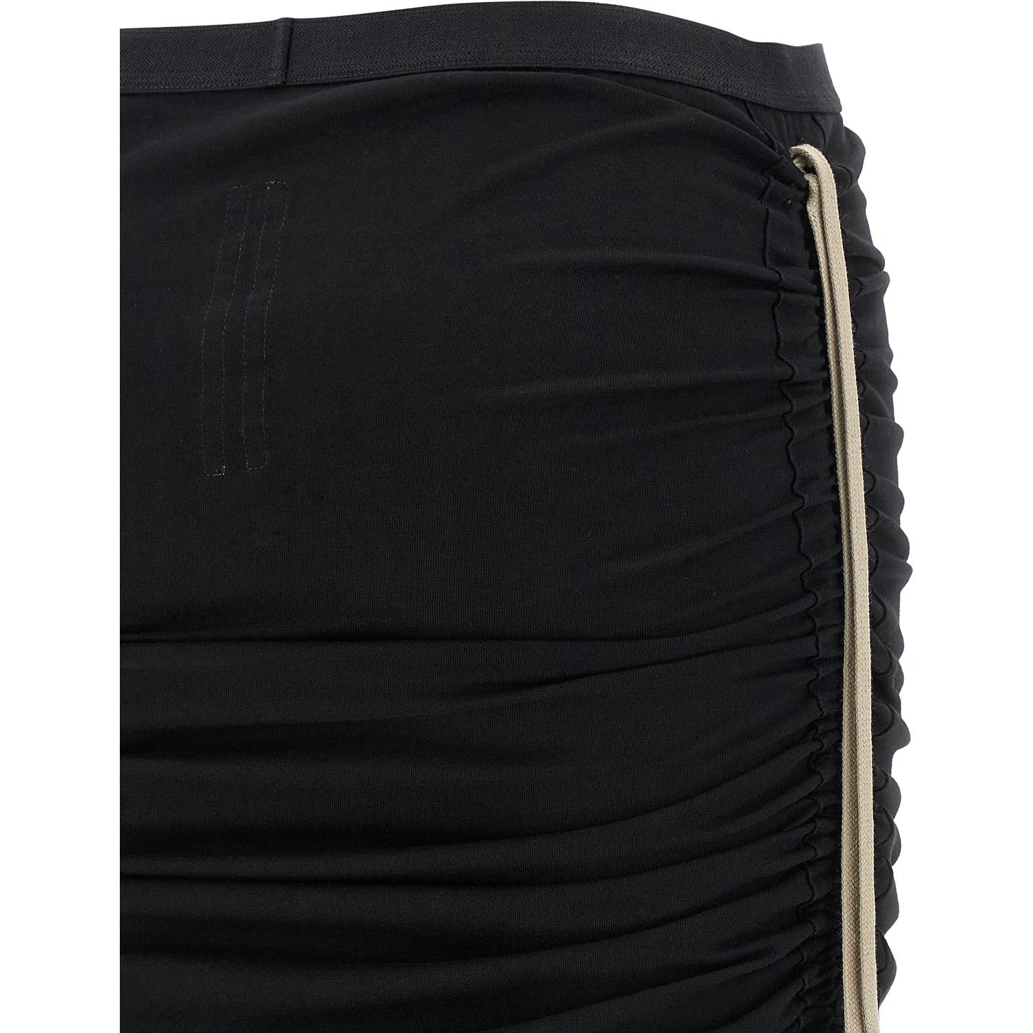 Black Cotton Midi Skirt