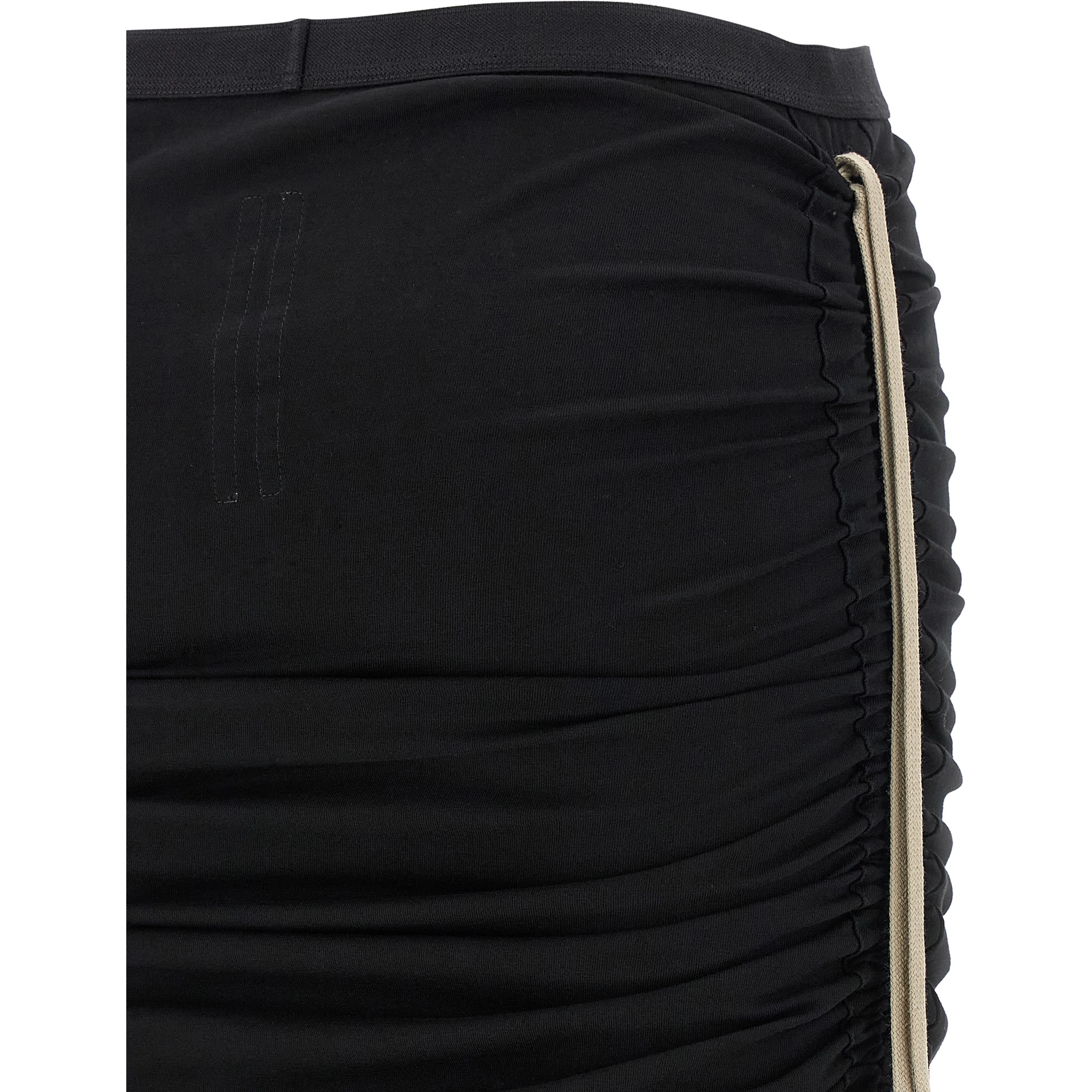 Black Cotton Midi Skirt