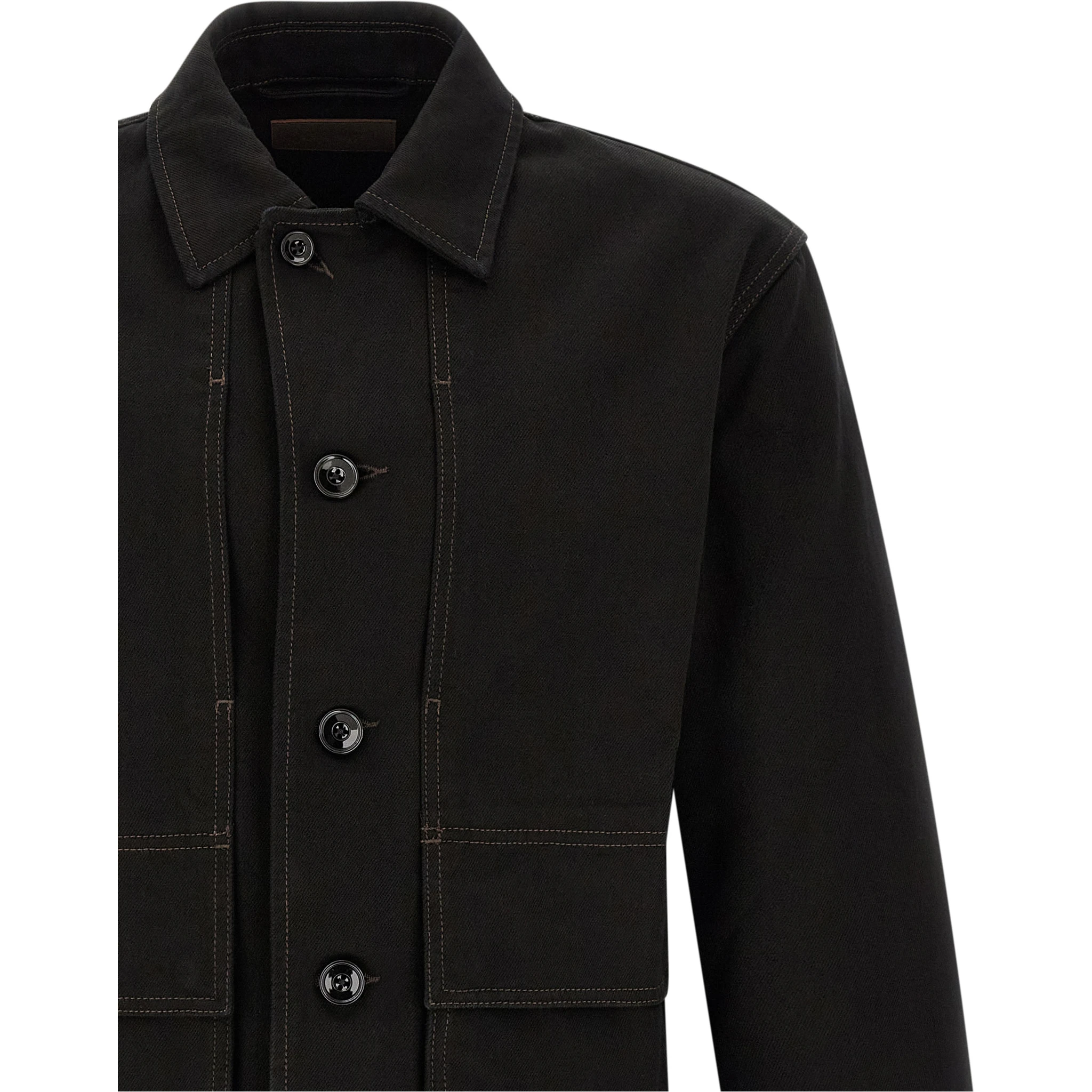 Black Cotton Denim Jacket