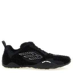 Black Polyester Athletic Sneakers
