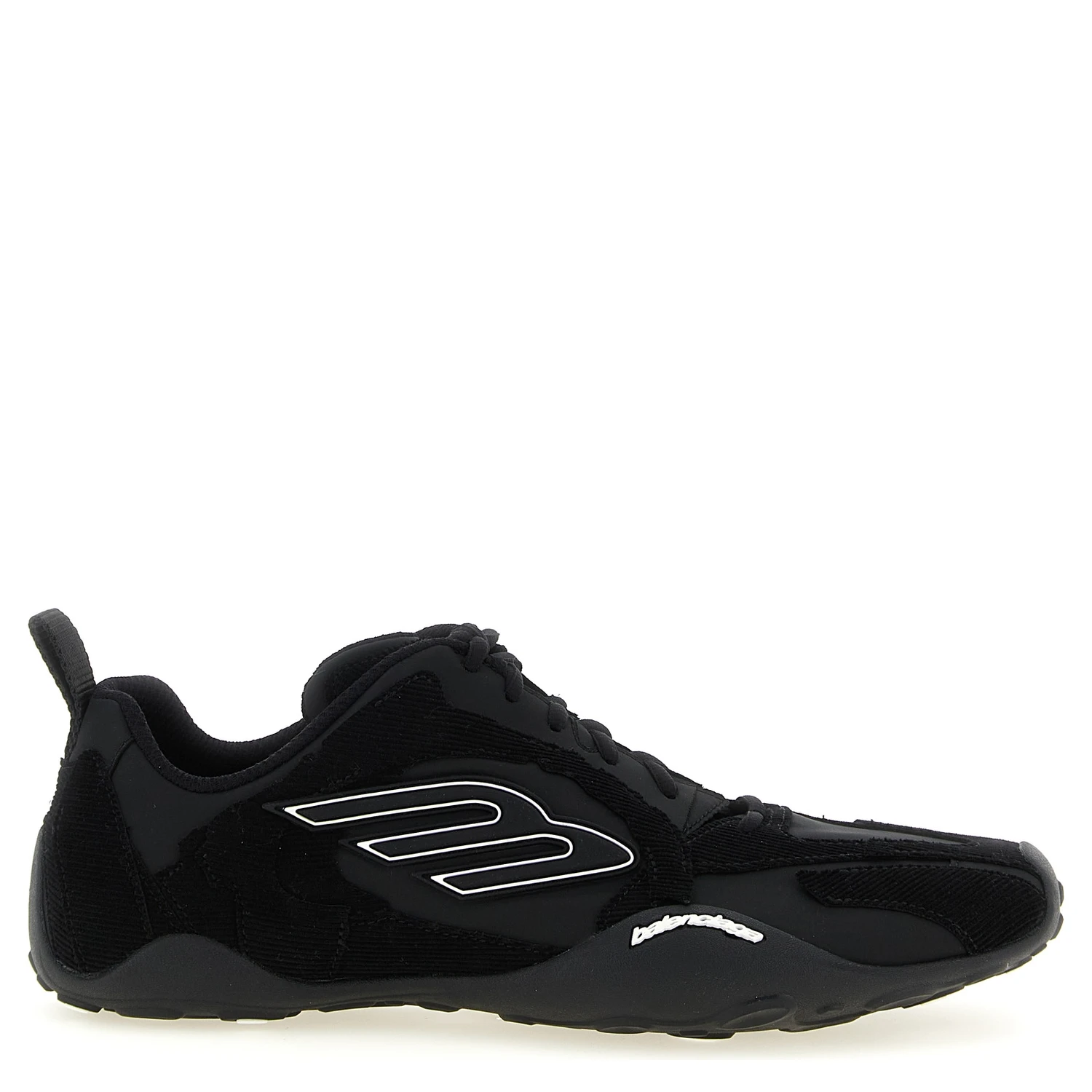 Black Polyester Athletic Sneakers