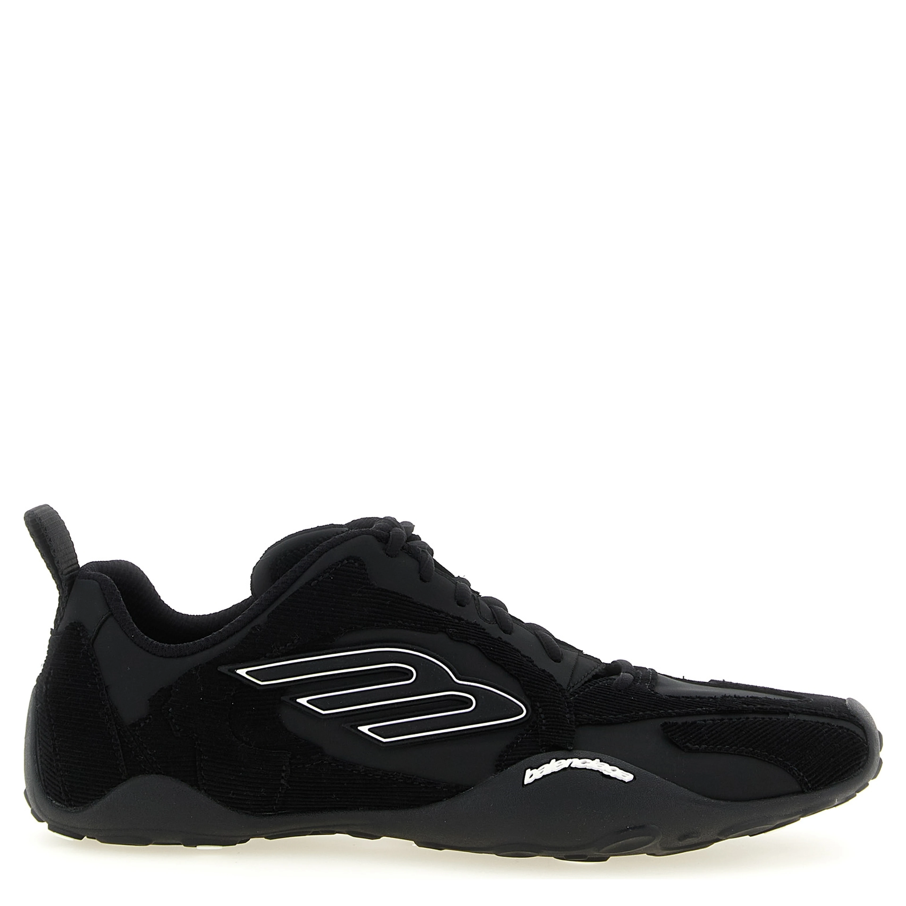 Black Polyester Athletic Sneakers