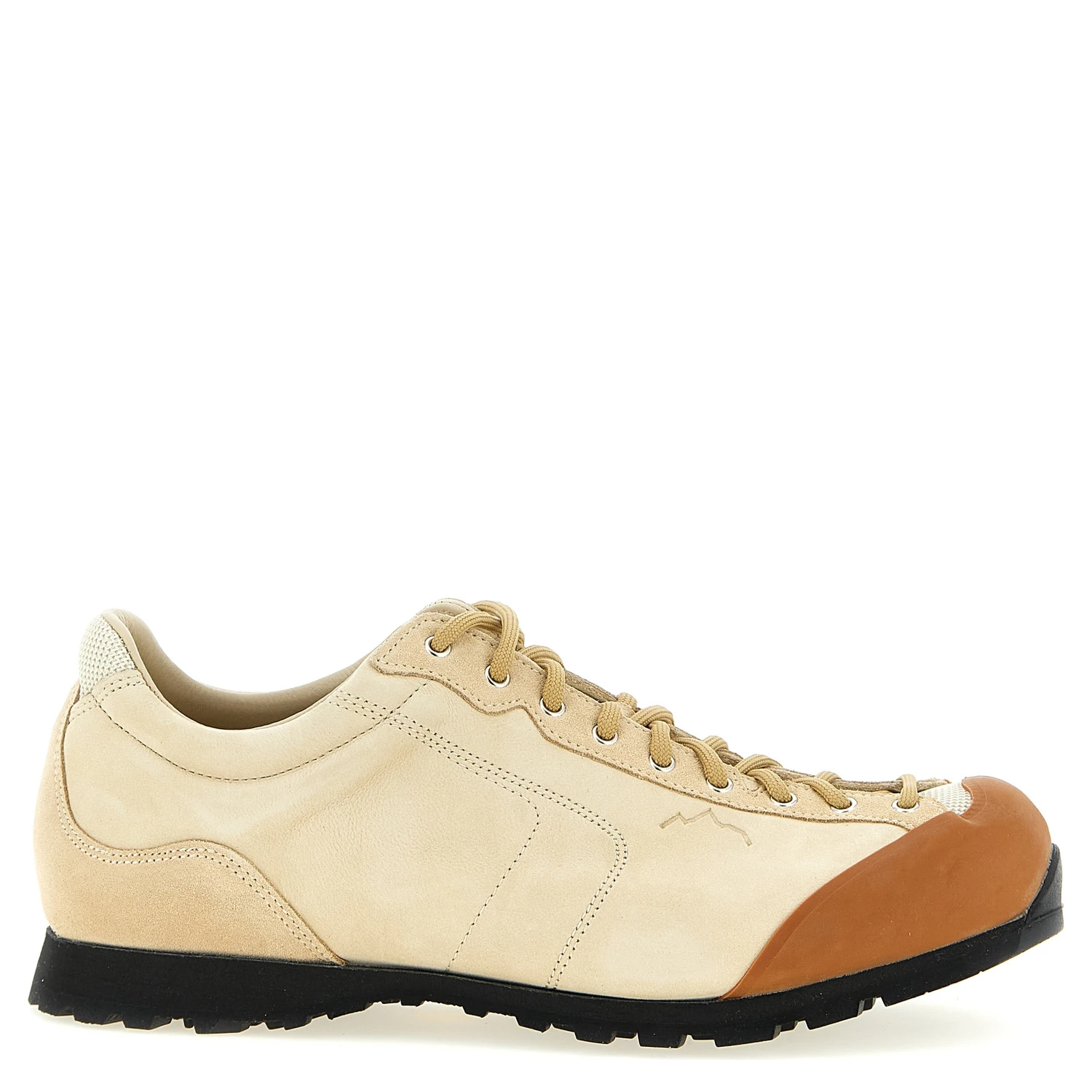 Beige Leather Athletic Sneakers