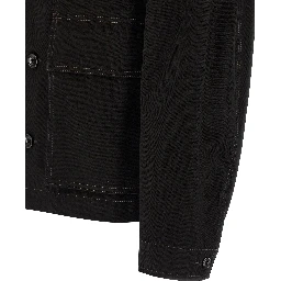 Black Cotton Denim Jacket