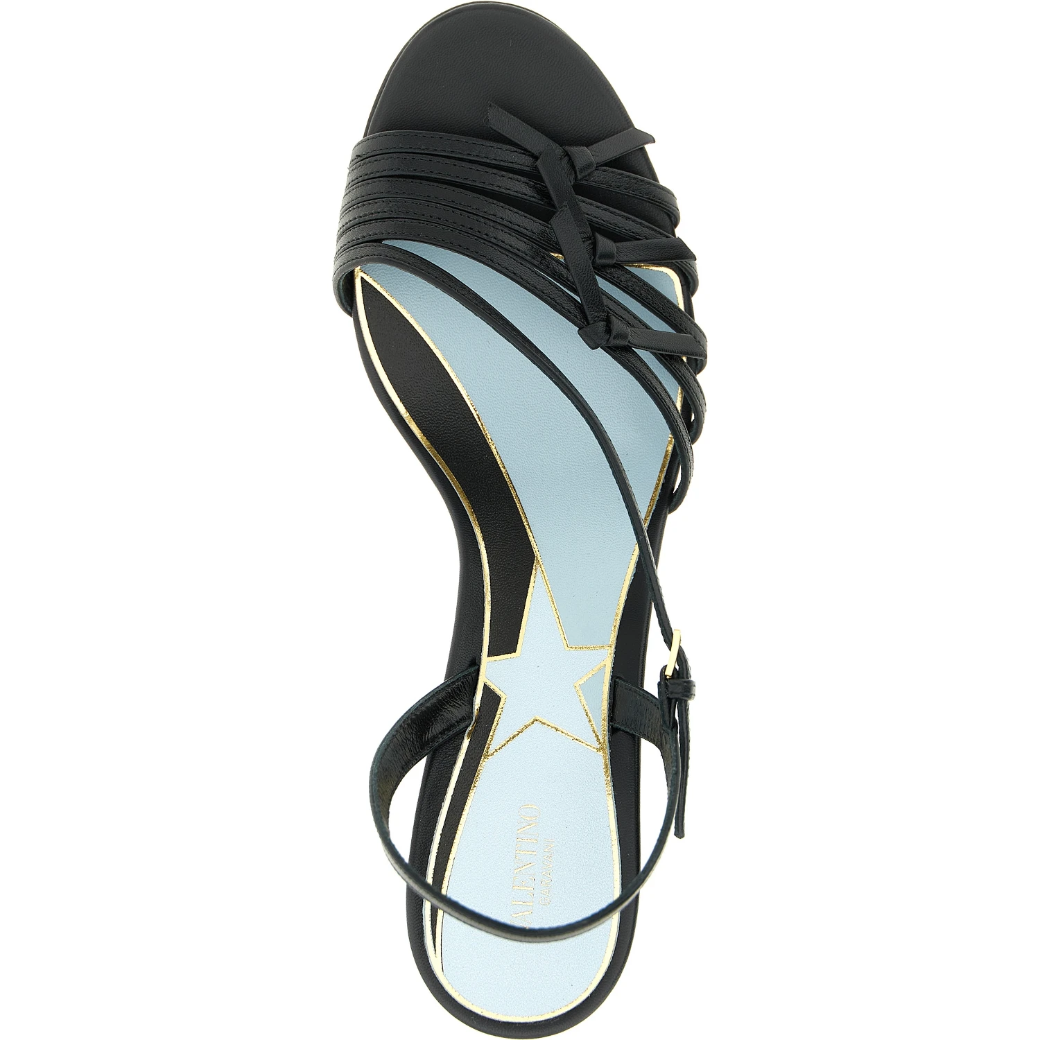 Black Calfskin Stiletto Heel Sandals