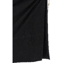 Black Cotton Midi Skirt