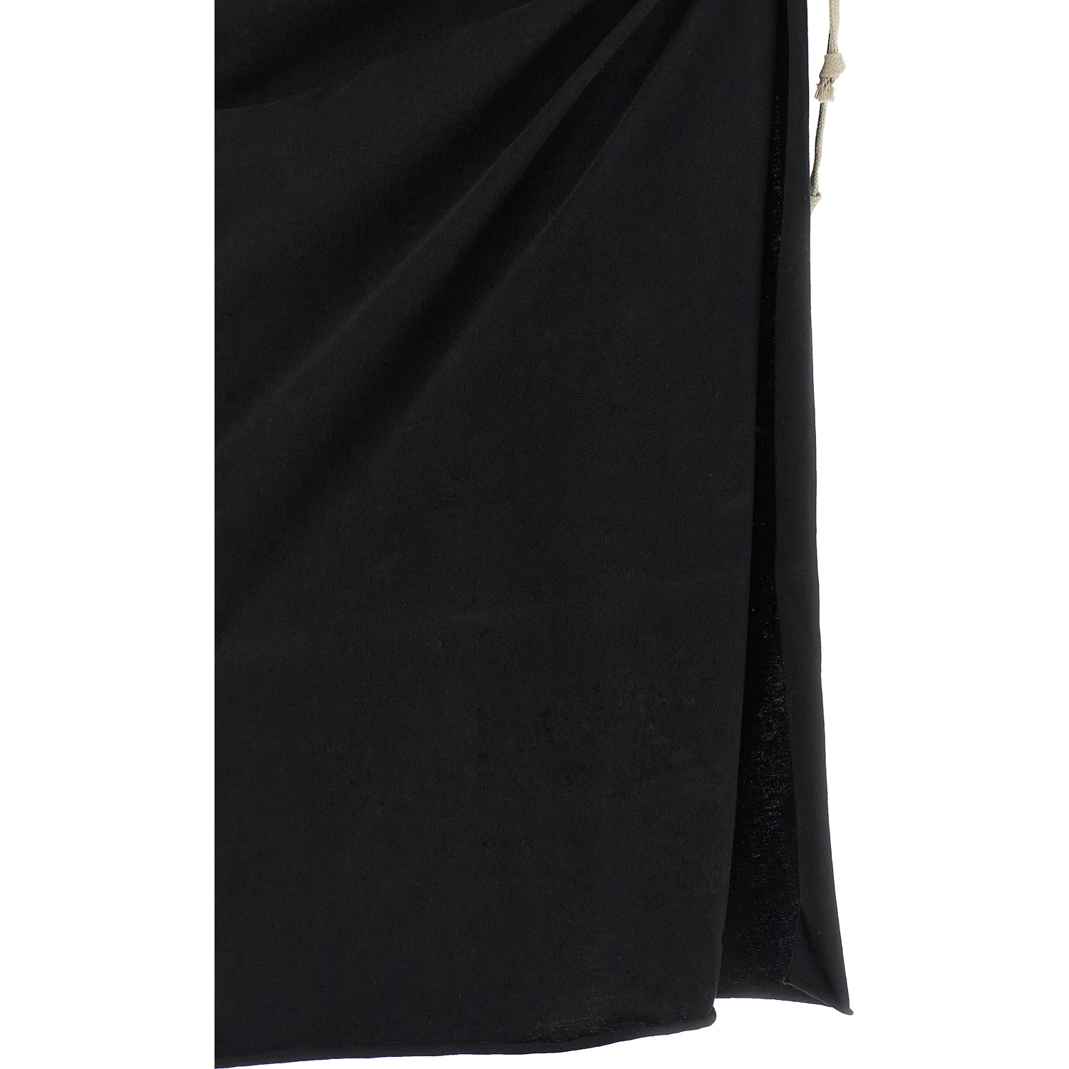 Black Cotton Midi Skirt