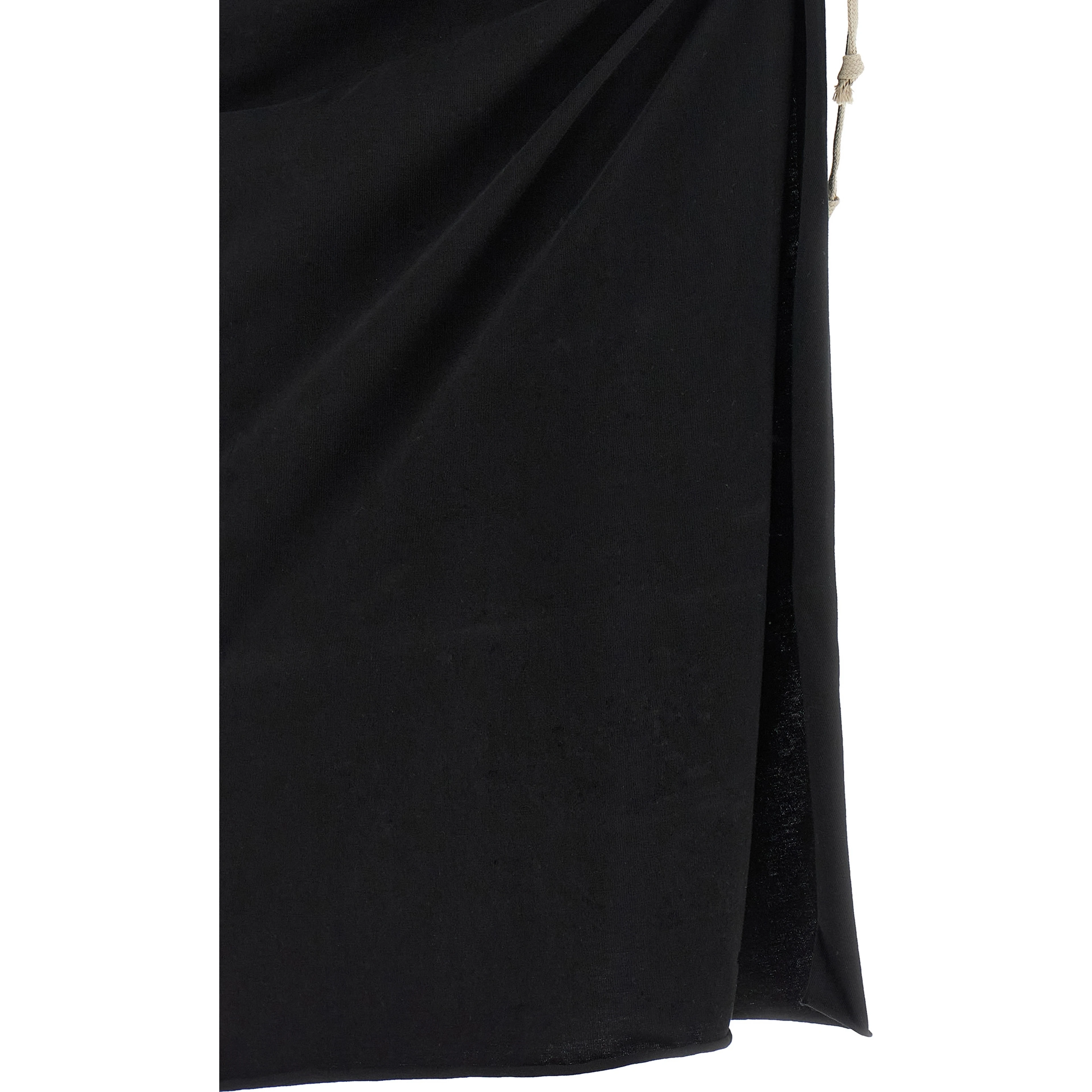 Black Cotton Midi Skirt
