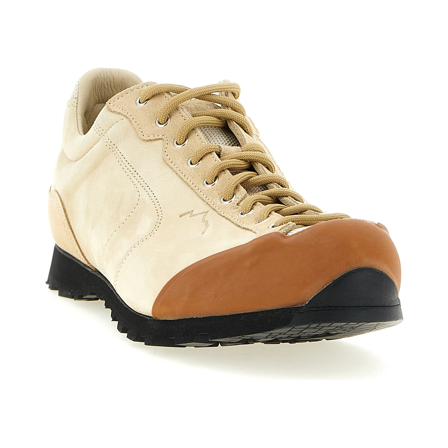 Beige Leather Athletic Sneakers