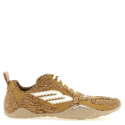 Beige Polyester Athletic Sneakers
