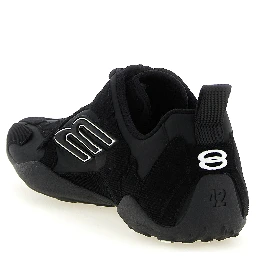 Black Polyester Athletic Sneakers