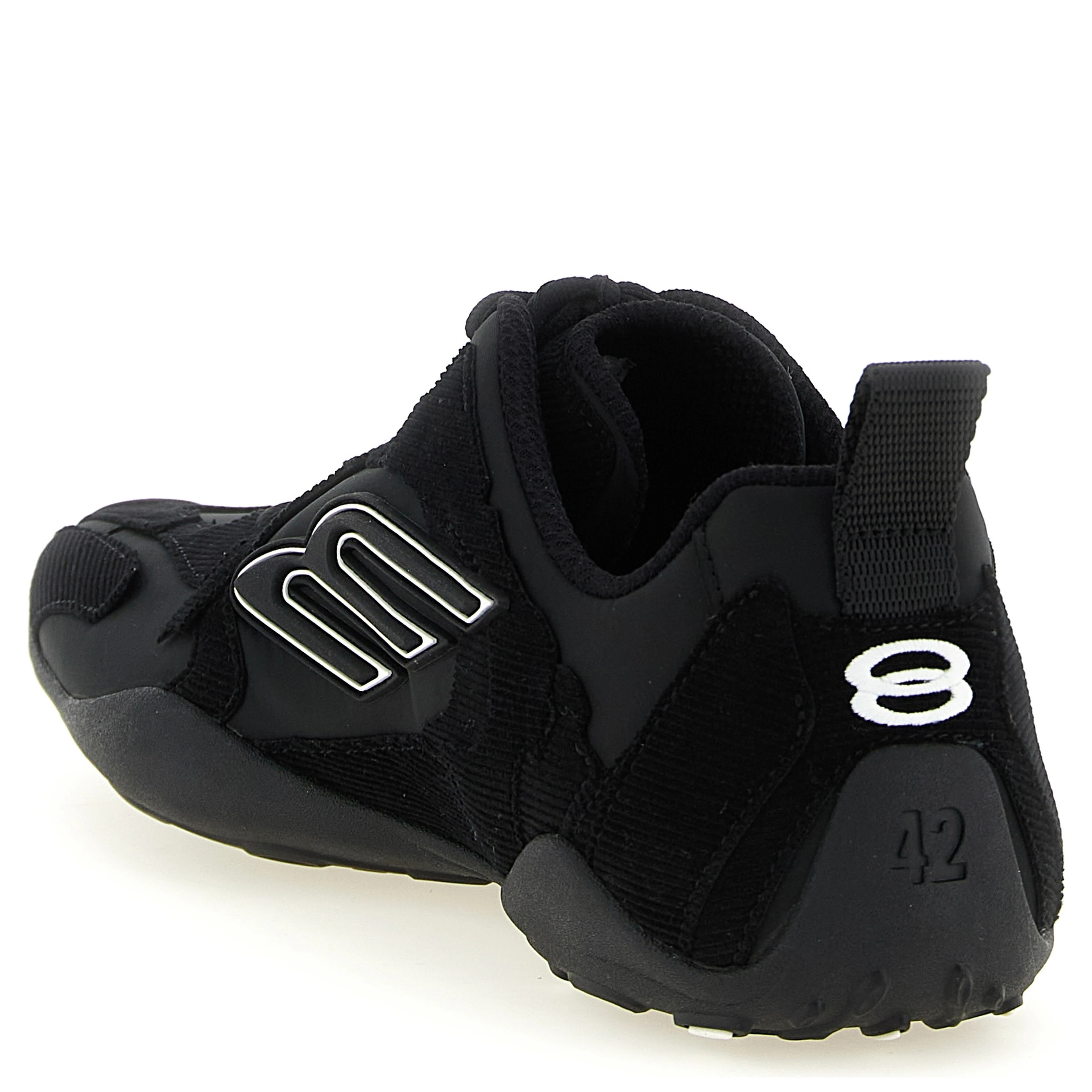 Black Polyester Athletic Sneakers