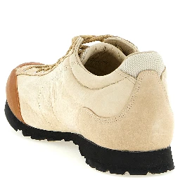 Beige Leather Athletic Sneakers