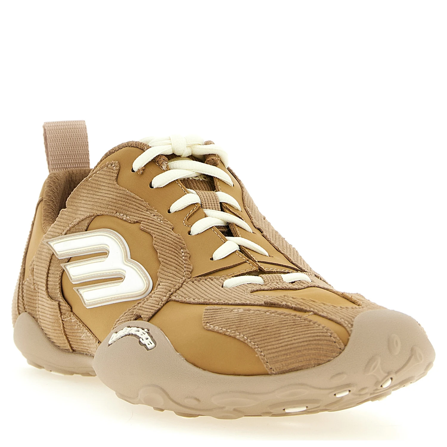 Beige Polyester Athletic Sneakers