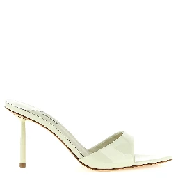 Bicolor Calfskin Stiletto Heel Sandals