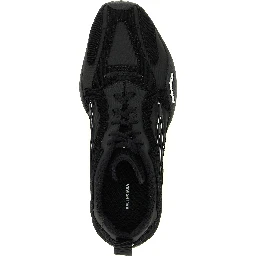 Black Polyester Athletic Sneakers