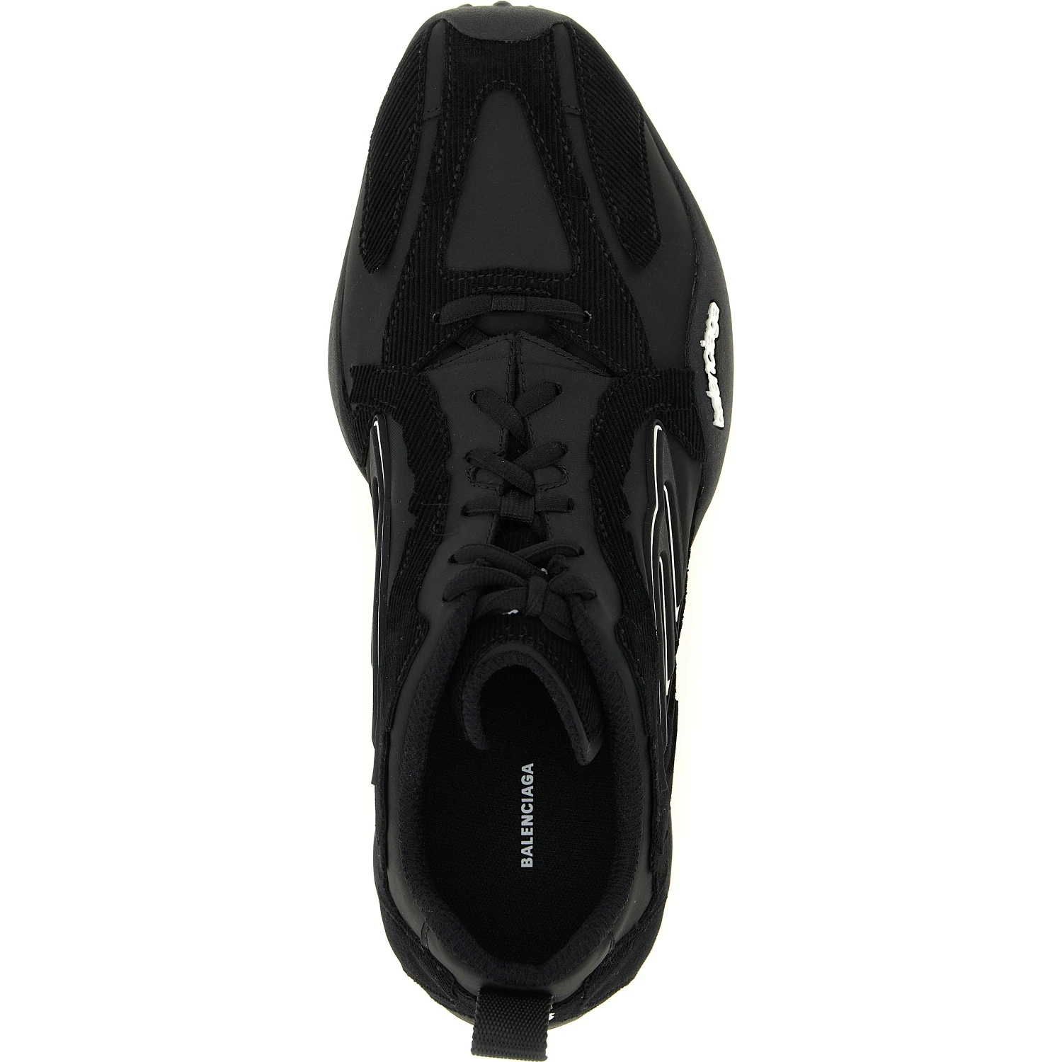 Black Polyester Athletic Sneakers