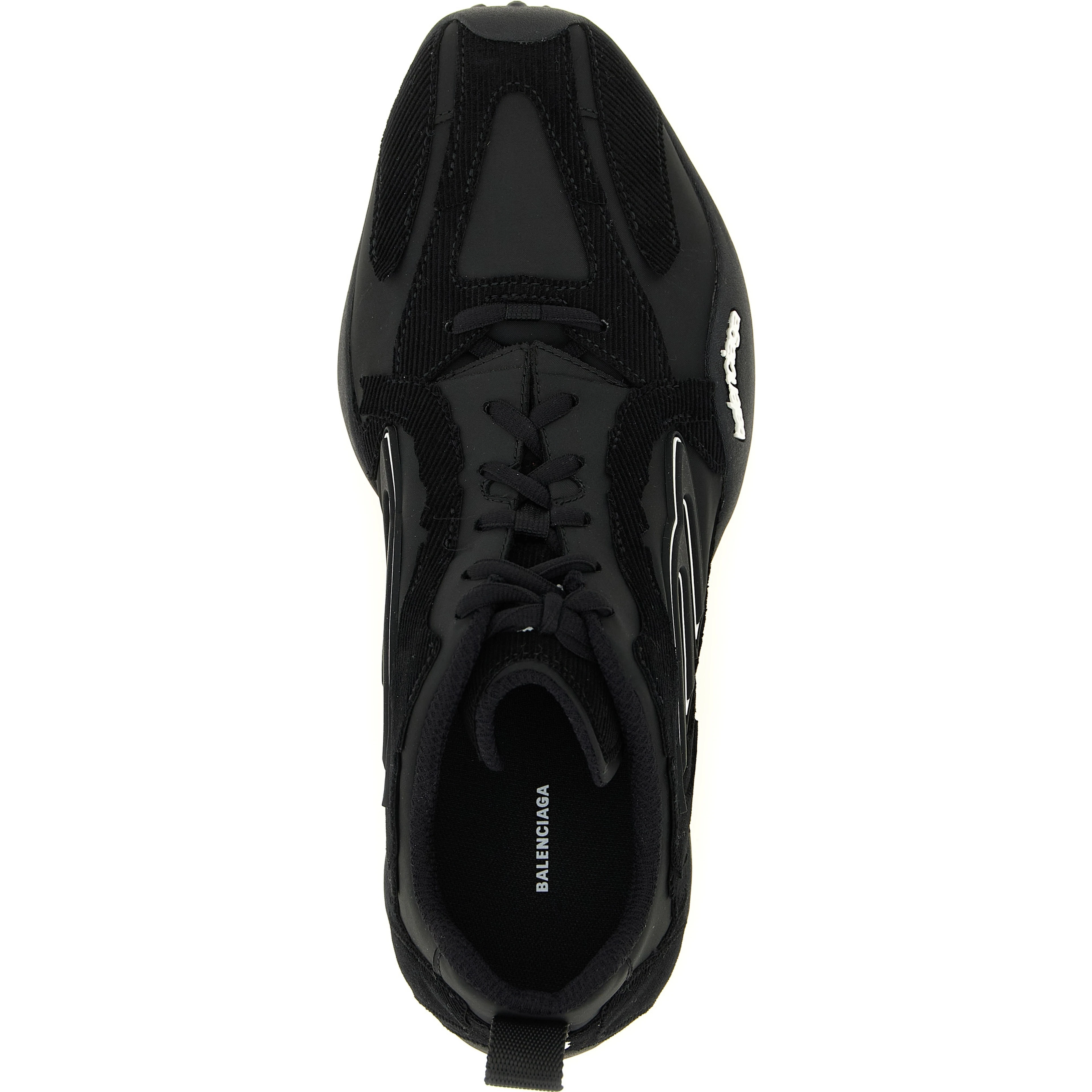 Black Polyester Athletic Sneakers