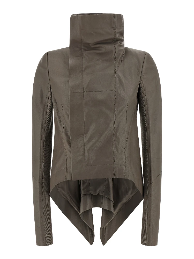 Gray Lamb Leather Leather Jacket