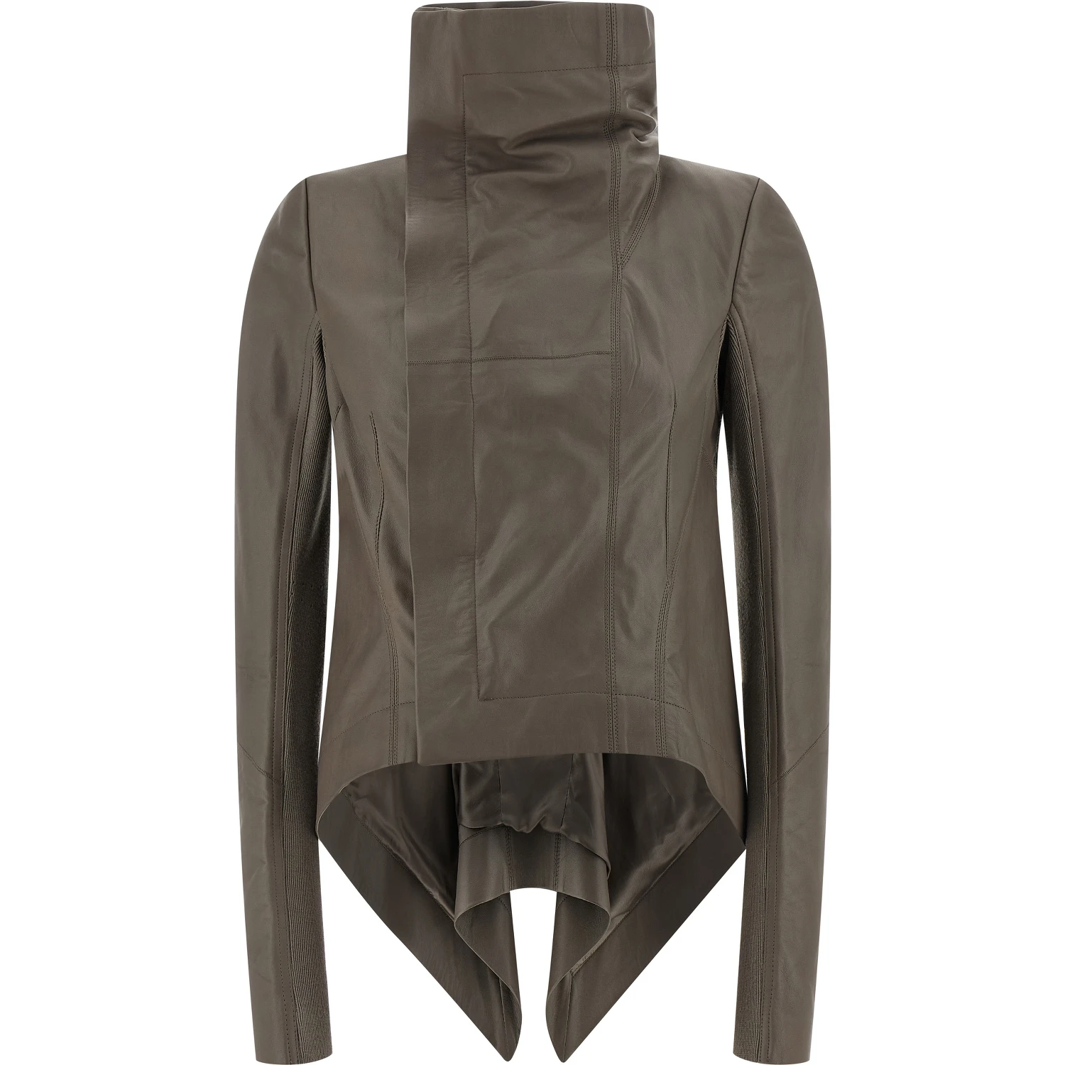Gray Lamb Leather Leather Jacket