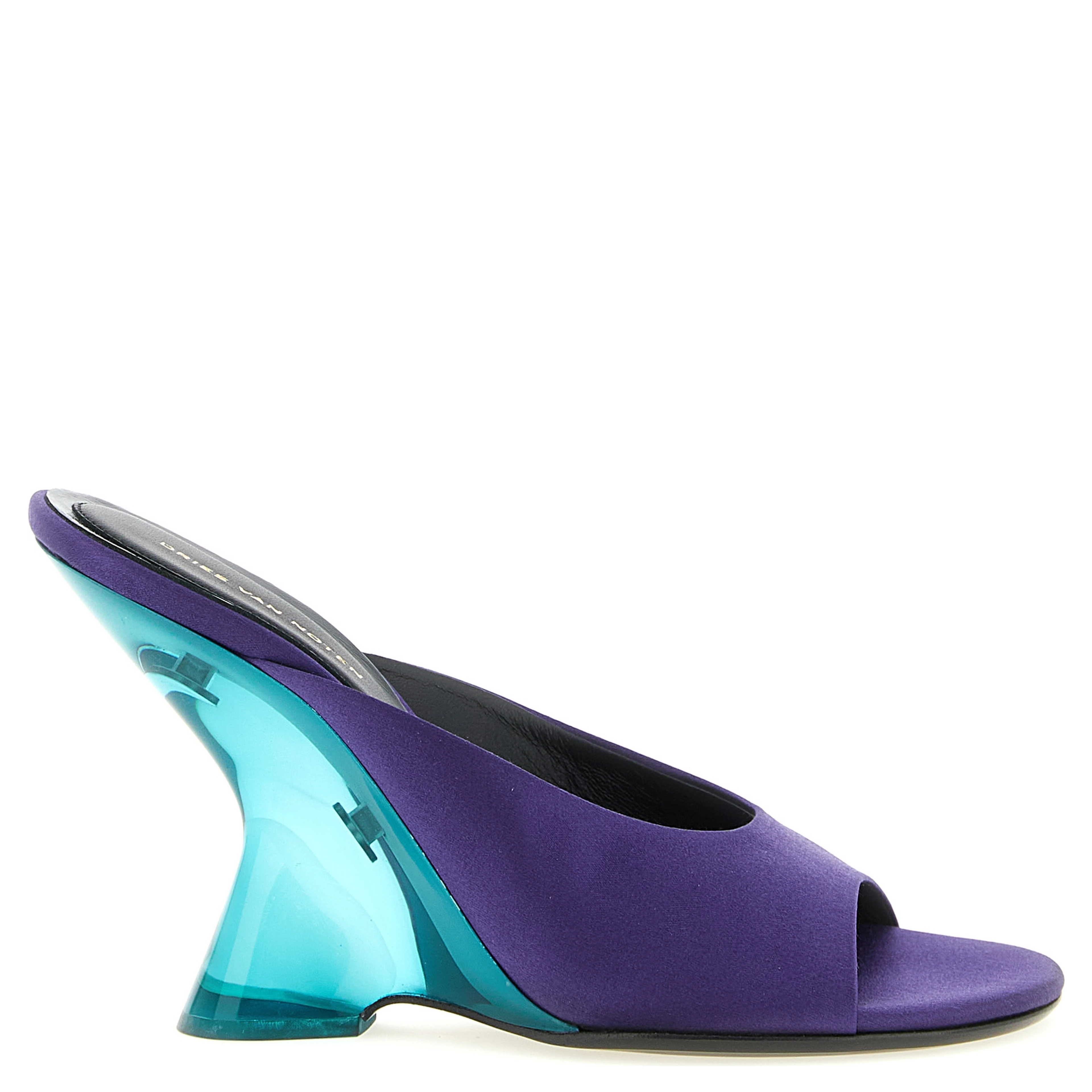 Purple Cotton Wedge Sandals