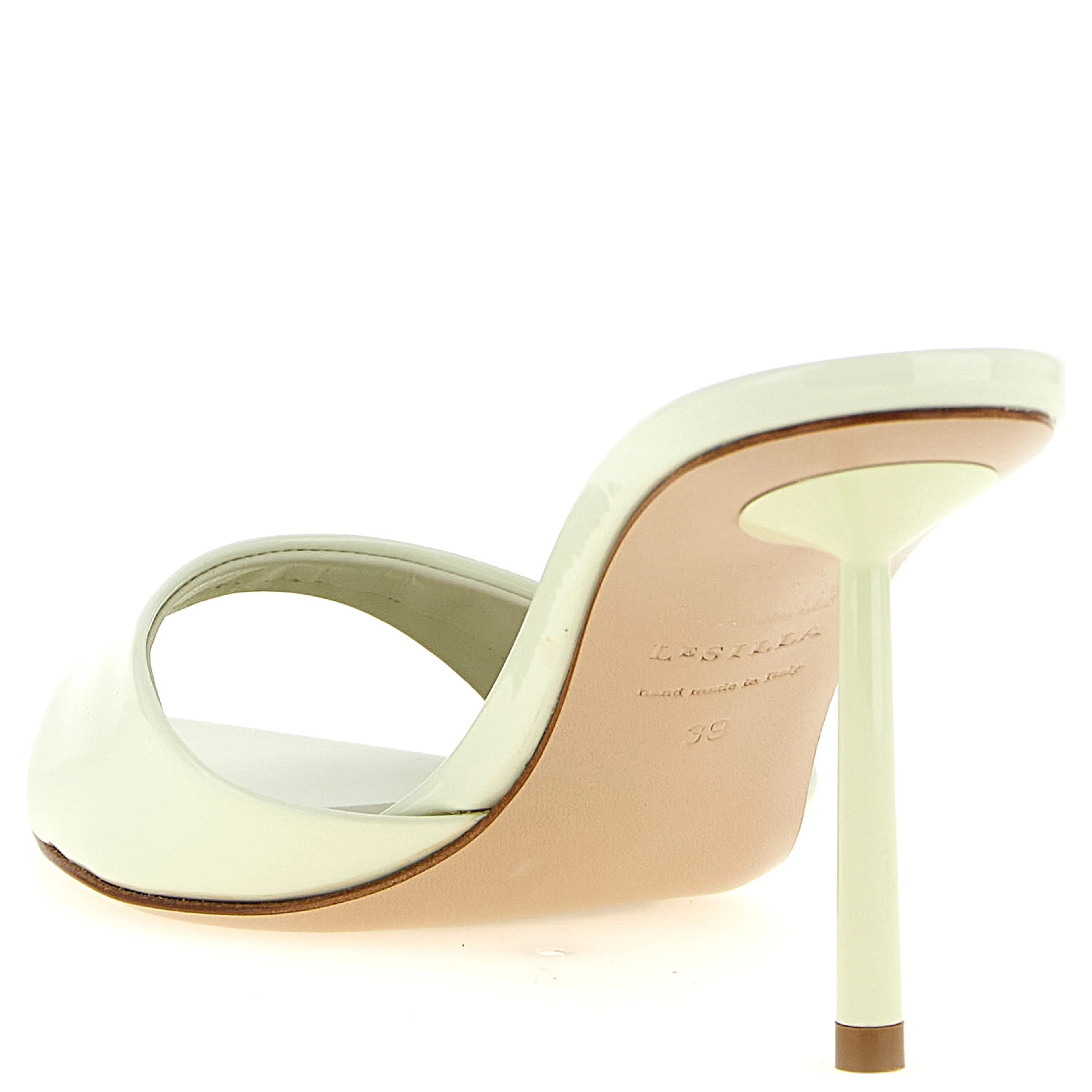 Bicolor Calfskin Stiletto Heel Sandals