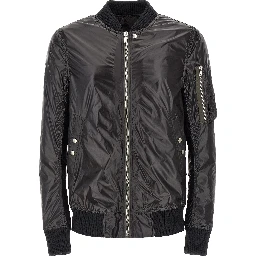 Black Nylon Bomber